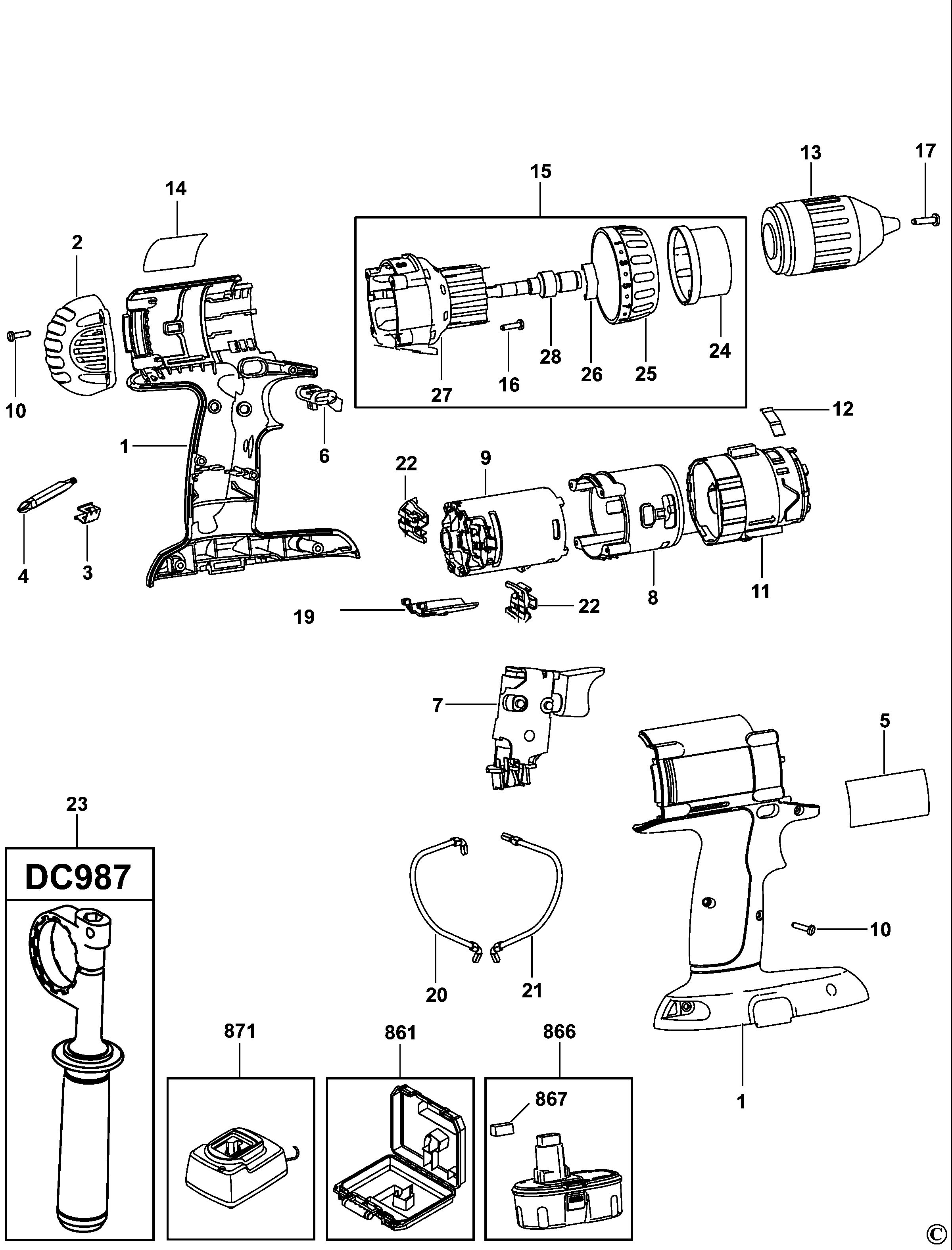 DEWALT CORDLESS DRILL (Type 1)