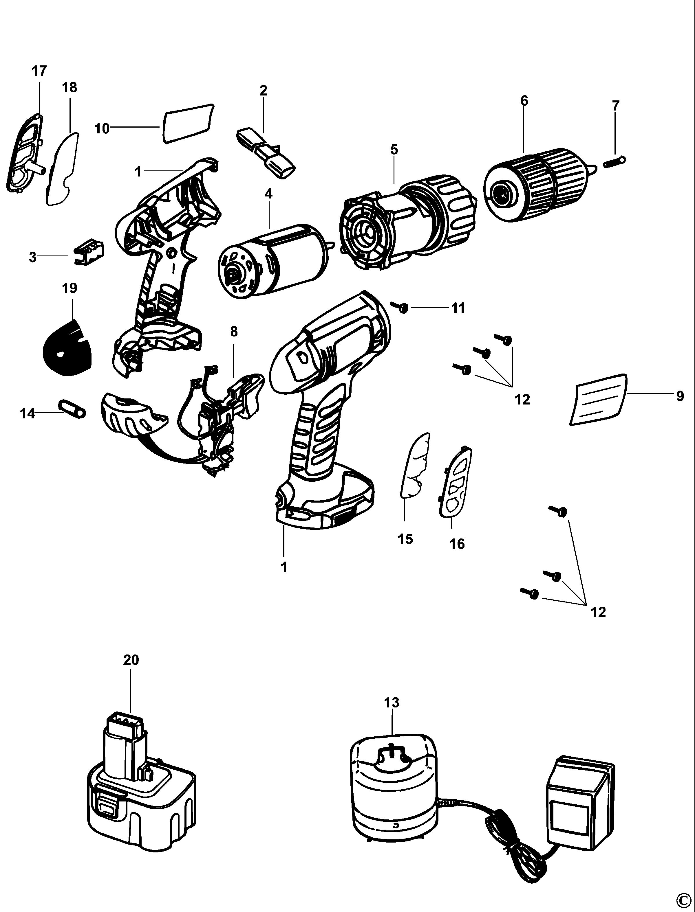BLACK+DECKER CORDLESS DRILL (Type 1)