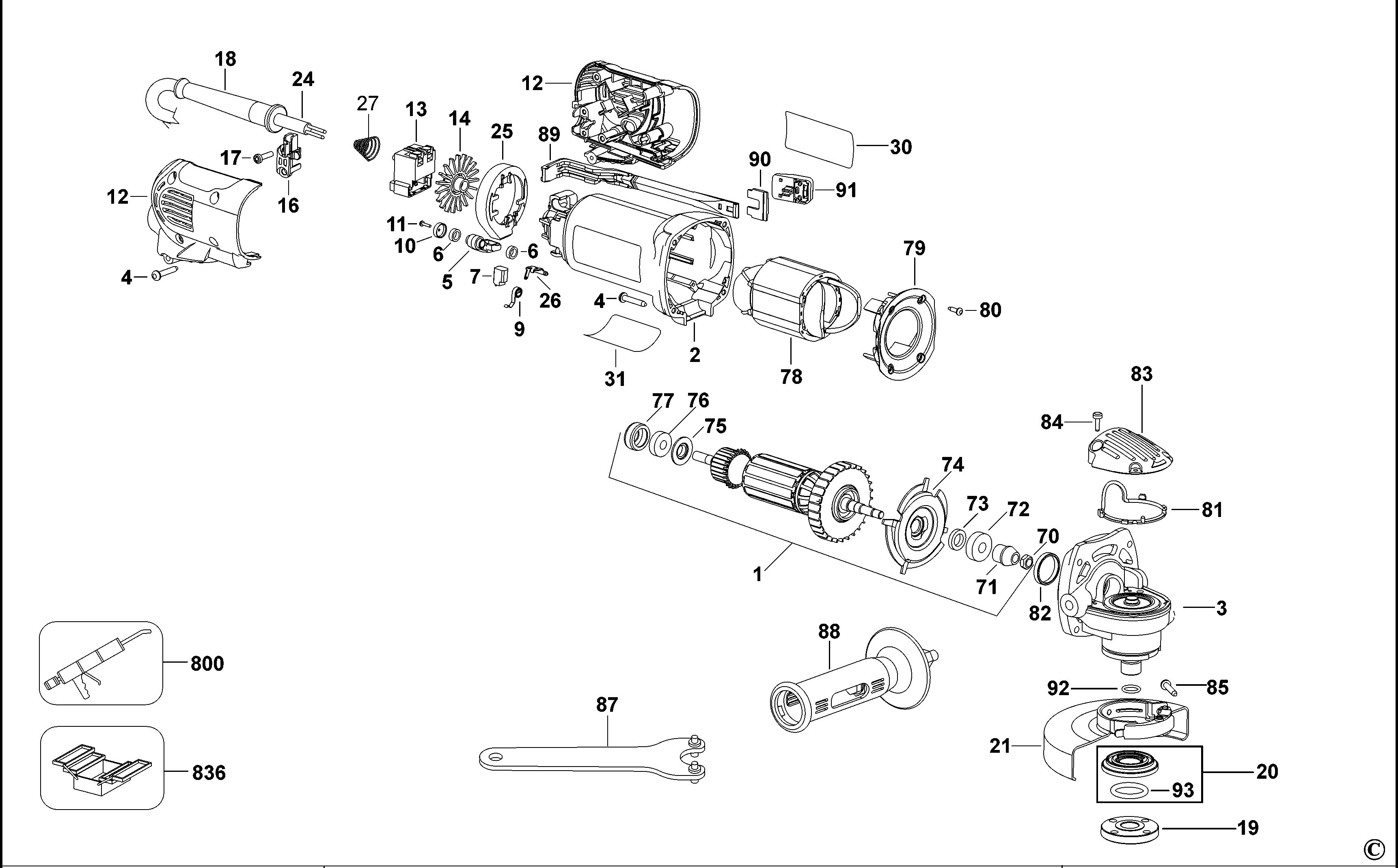 DEWALT SMALL ANGLE GRINDER (Type 1)