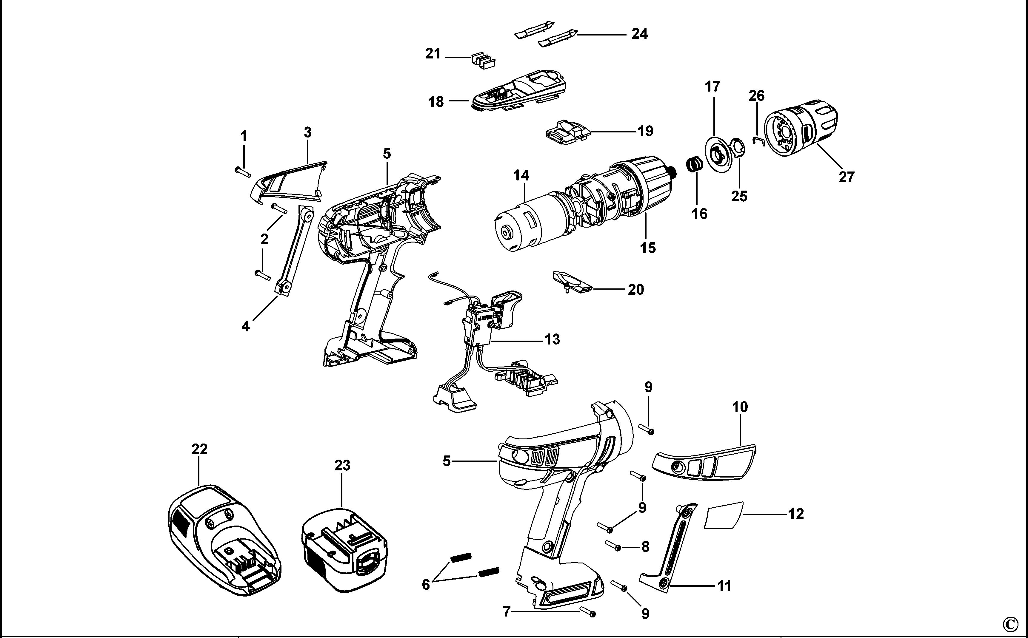 BLACK+DECKER CORDLESS DRILL (Type 1)