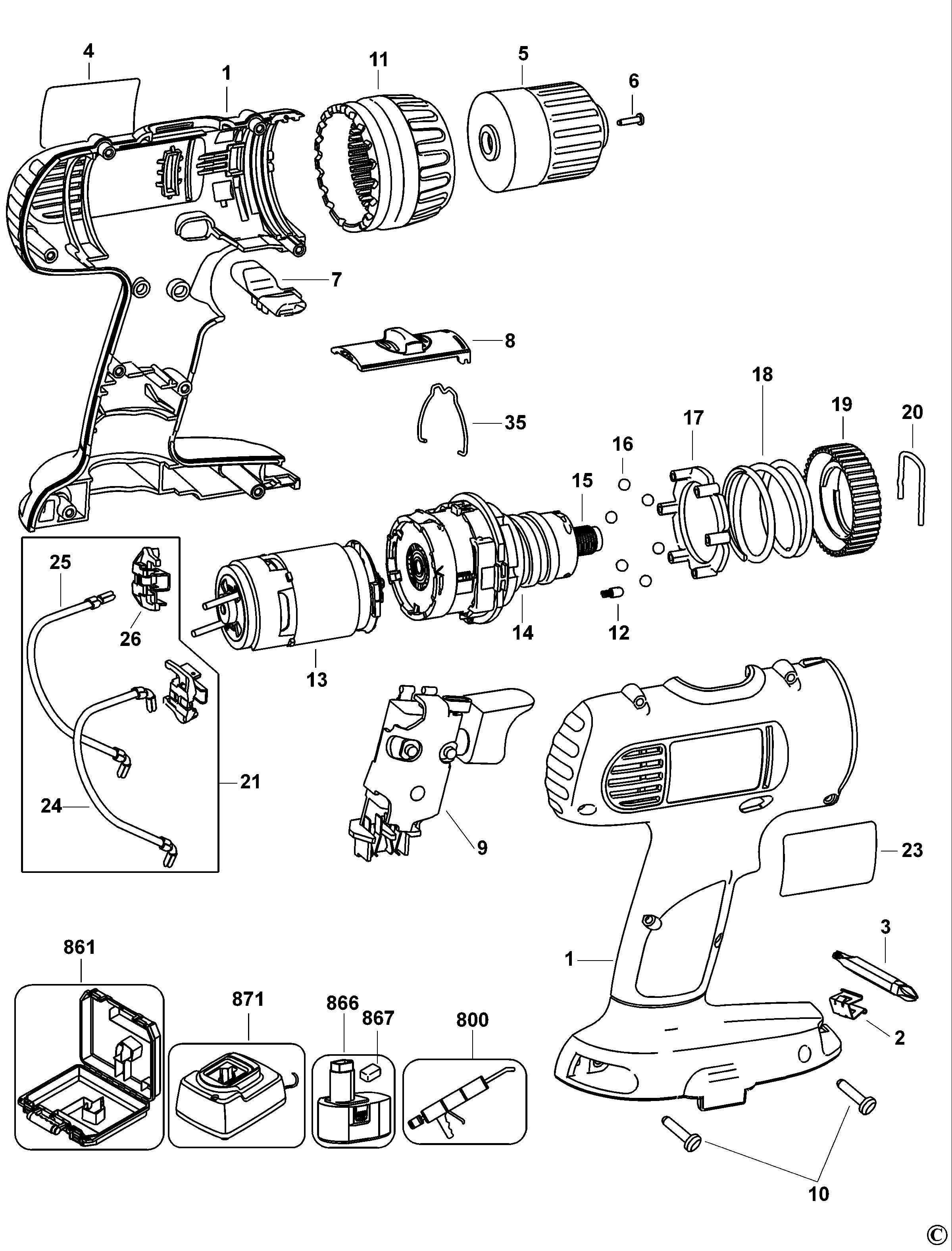 DEWALT CORDLESS DRILL (Type 1)