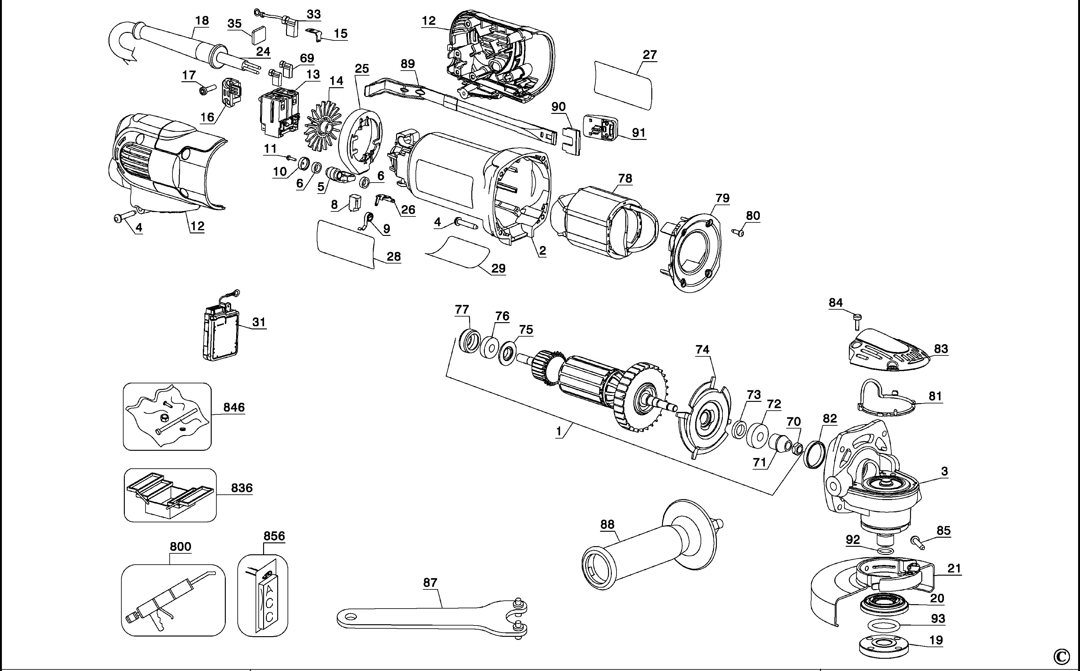 DEWALT SMALL ANGLE GRINDER (Type 1)