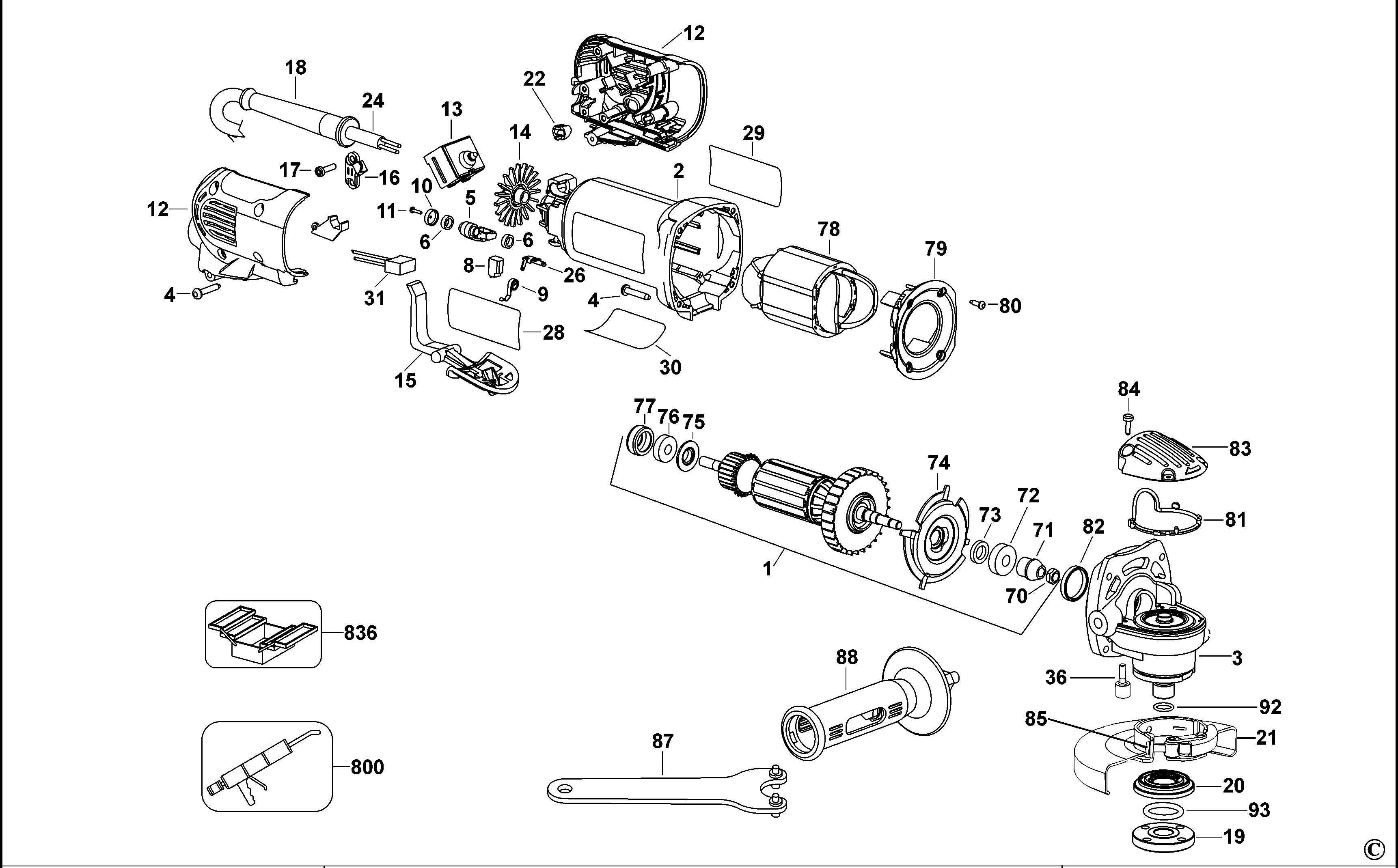 DEWALT SMALL ANGLE GRINDER (Type 2)