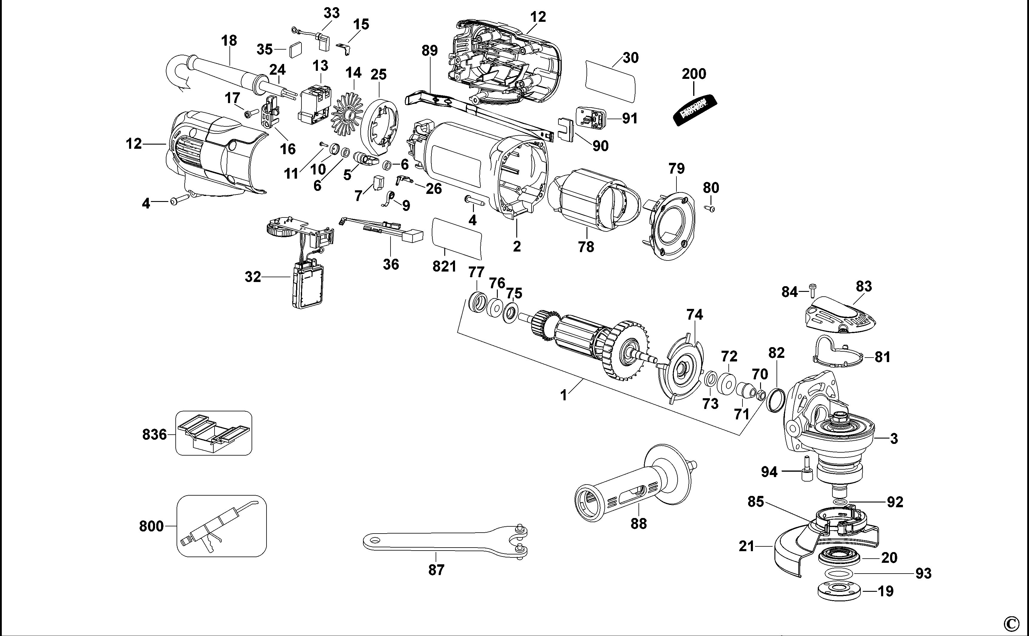 DEWALT SMALL ANGLE GRINDER (Type 2)