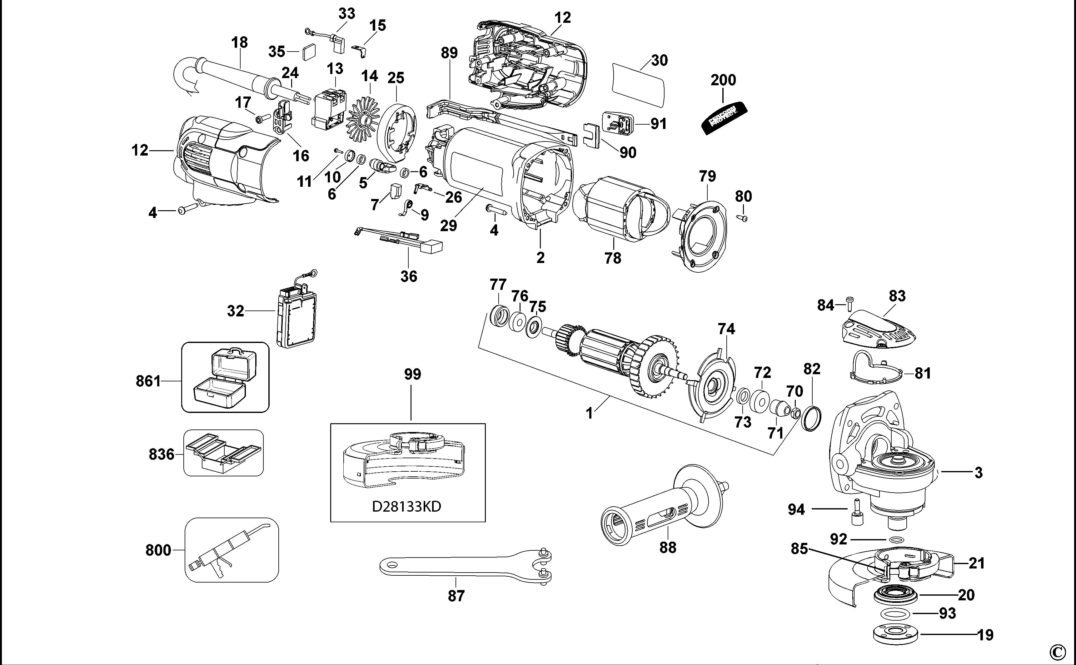 DEWALT SMALL ANGLE GRINDER (Type 3)