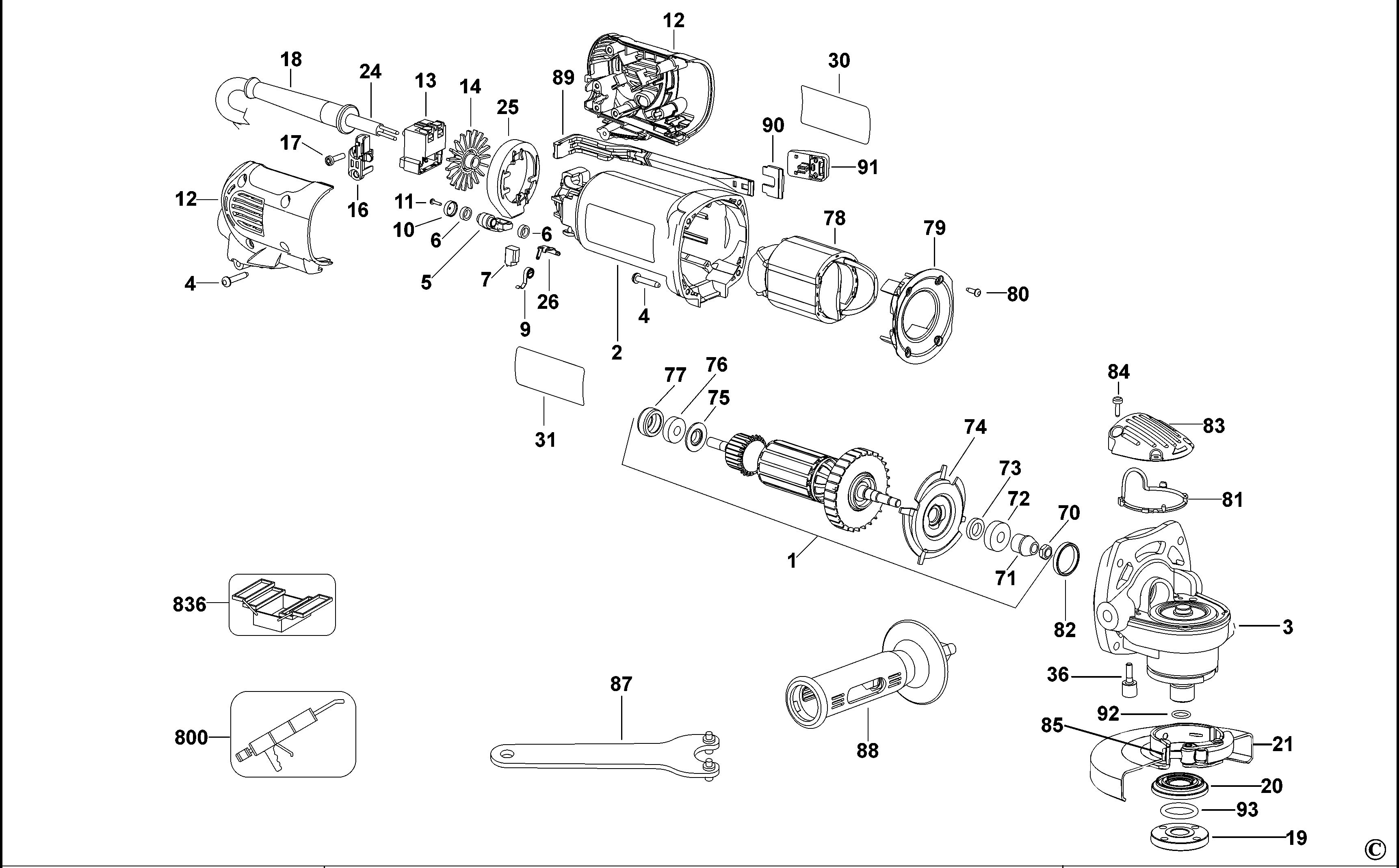 DEWALT SMALL ANGLE GRINDER (Type 2)