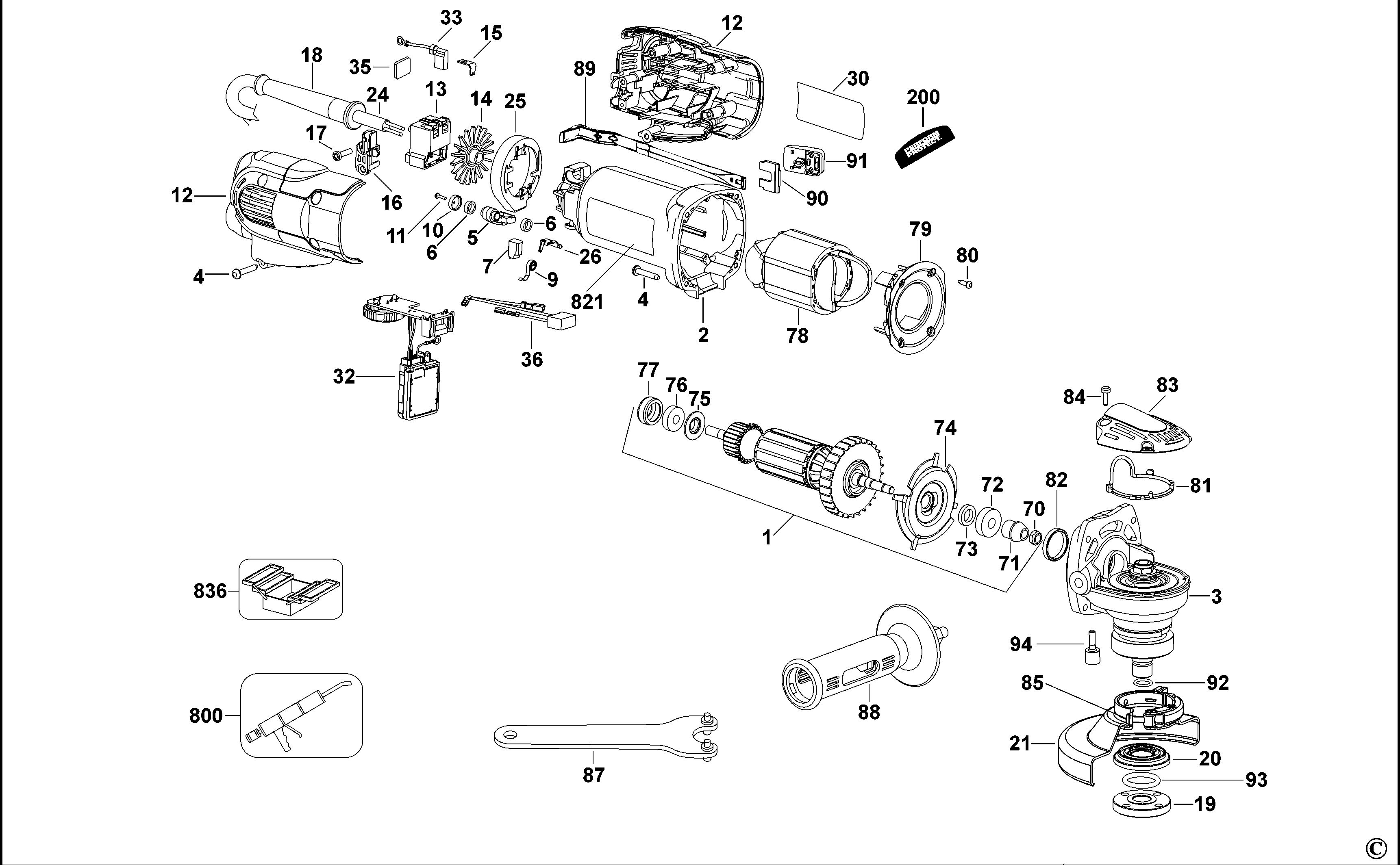 DEWALT SMALL ANGLE GRINDER (Type 3)
