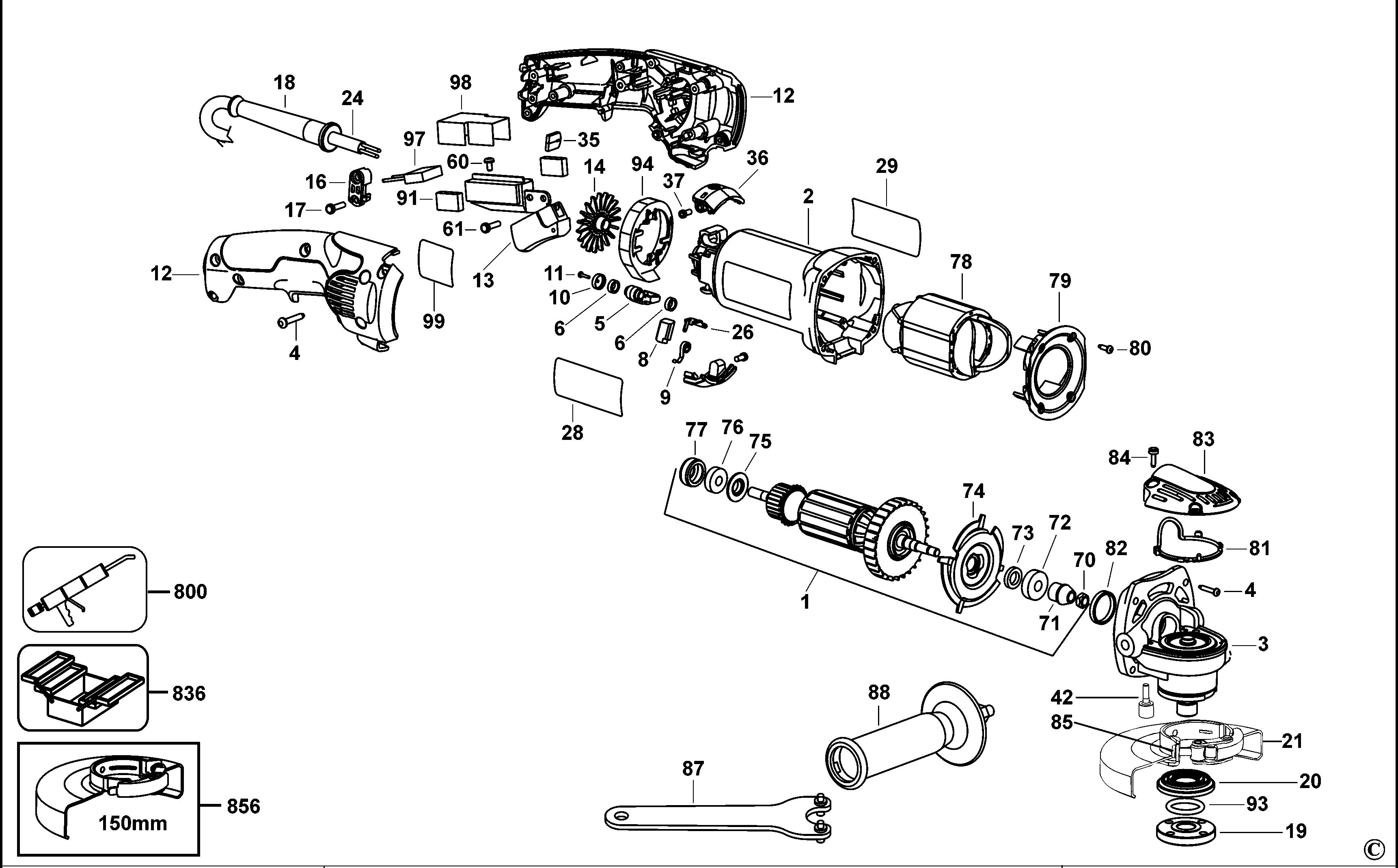 DEWALT SMALL ANGLE GRINDER (Type 3)