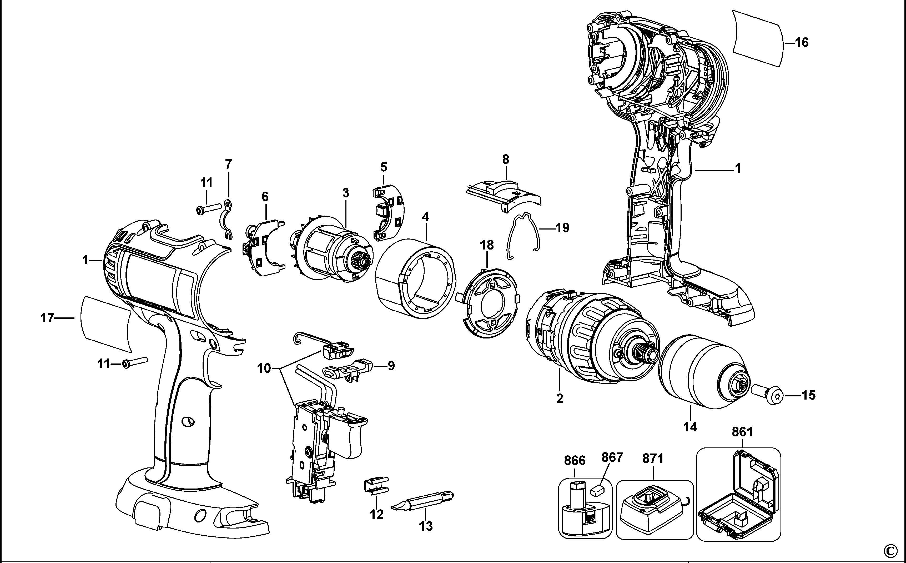 DEWALT CORDLESS DRILL (Type 1)