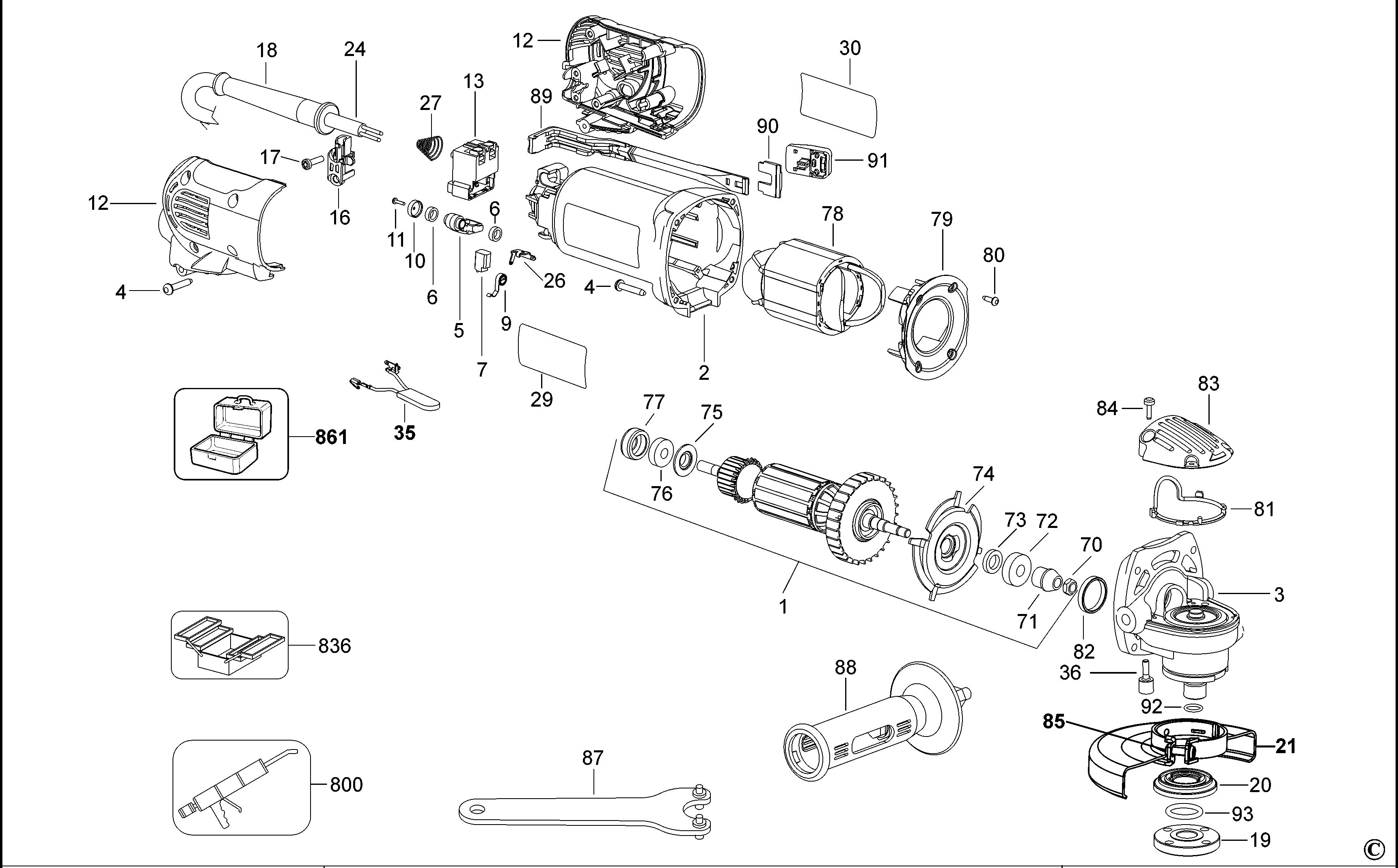 DEWALT SMALL ANGLE GRINDER (Type 3)