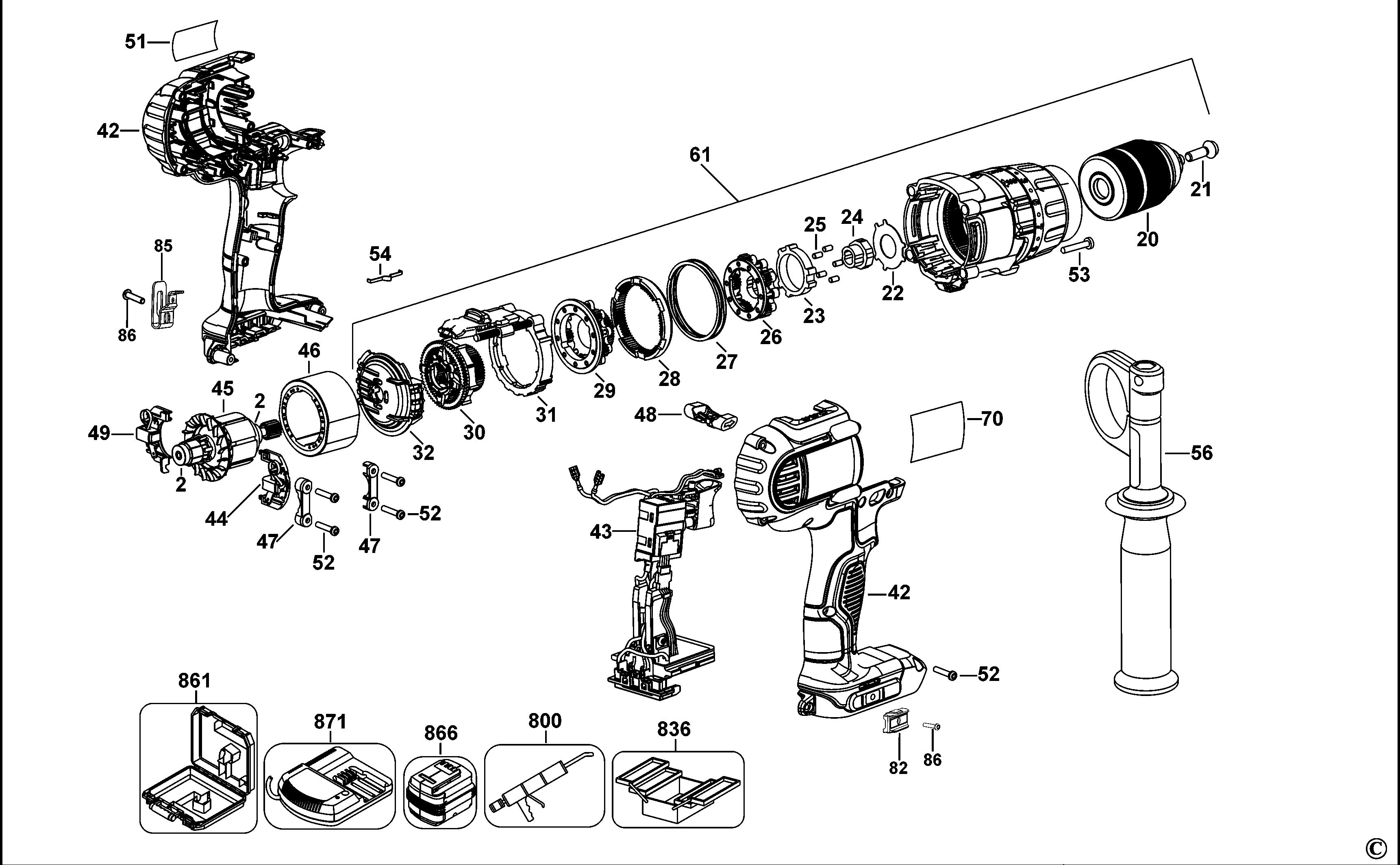 DEWALT CORDLESS DRILL (Type 1)