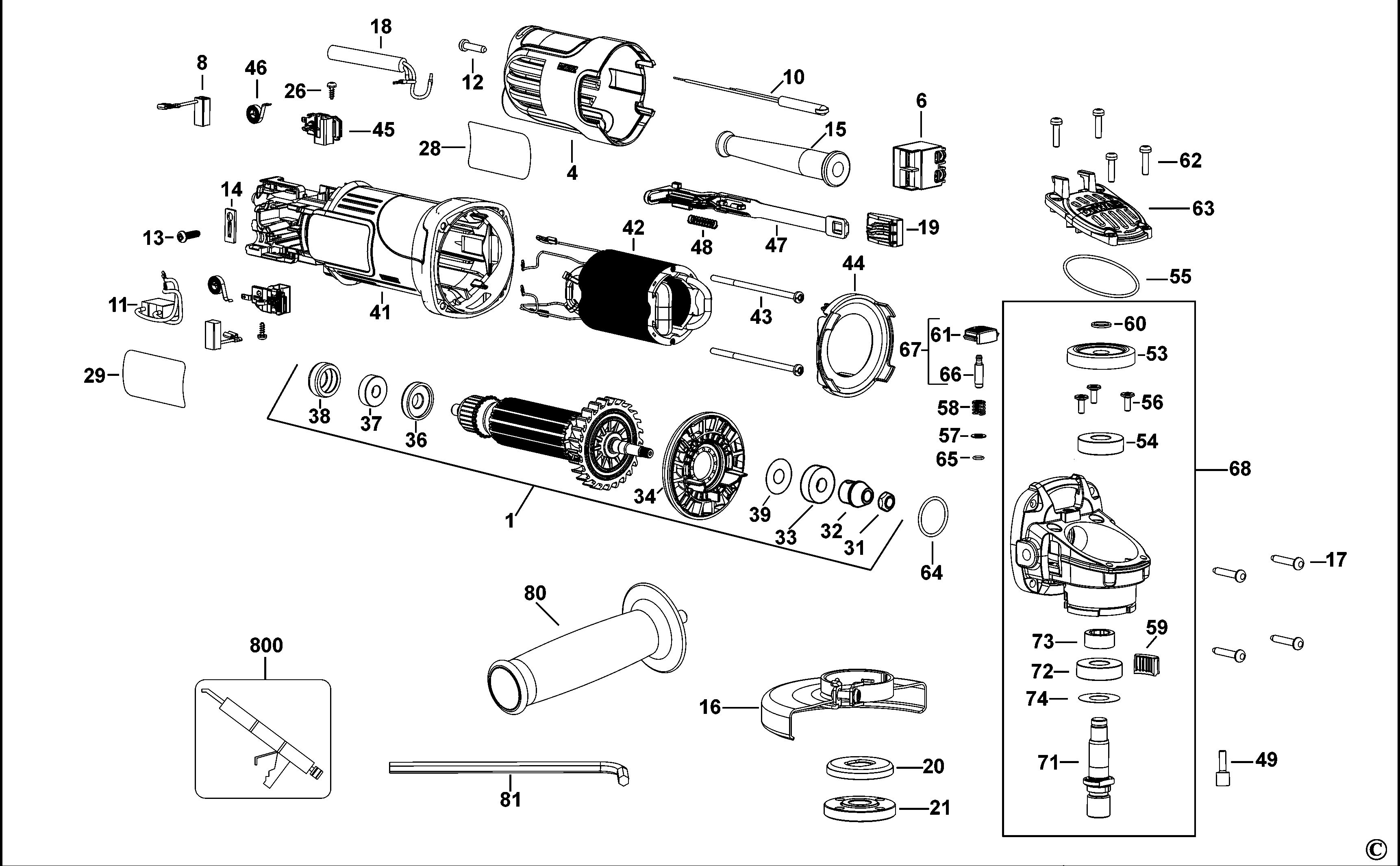 DEWALT SMALL ANGLE GRINDER (Type 1)
