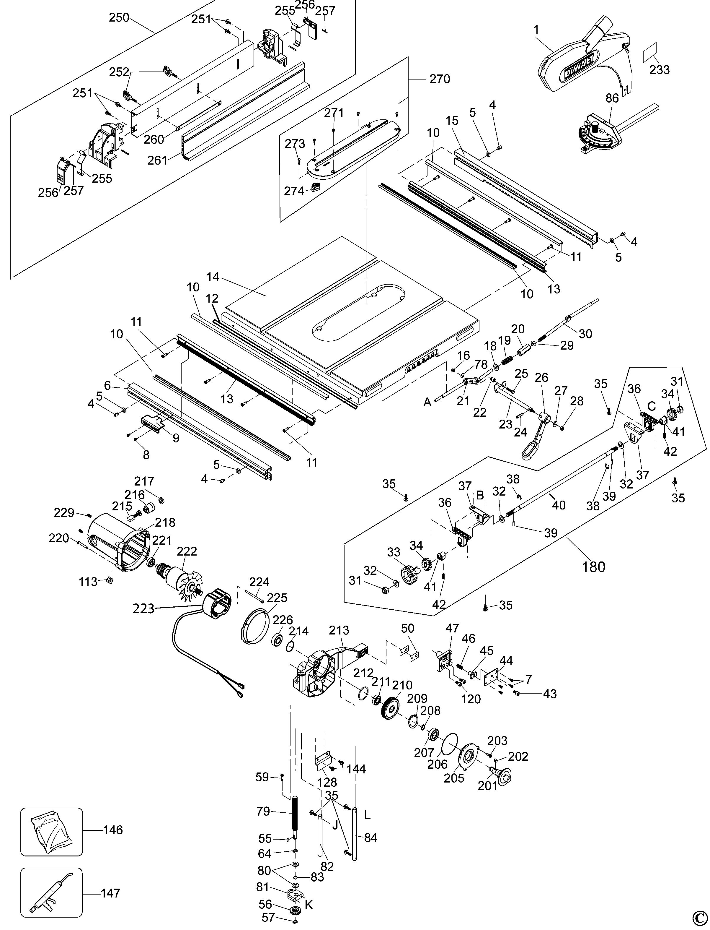 DEWALT TABLE SAW (Type 3)