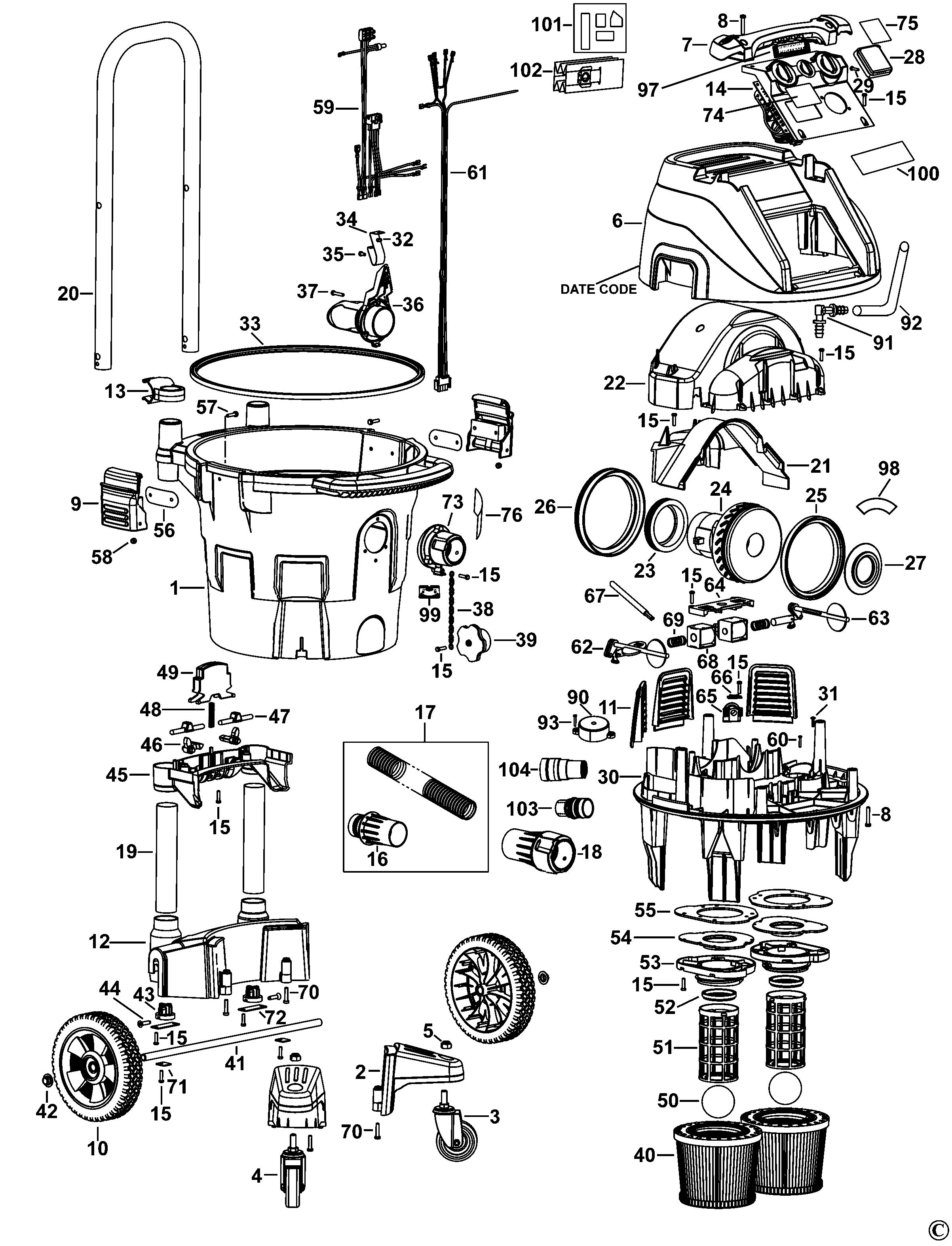 DEWALT DUST EXTRACTOR (Type 1)