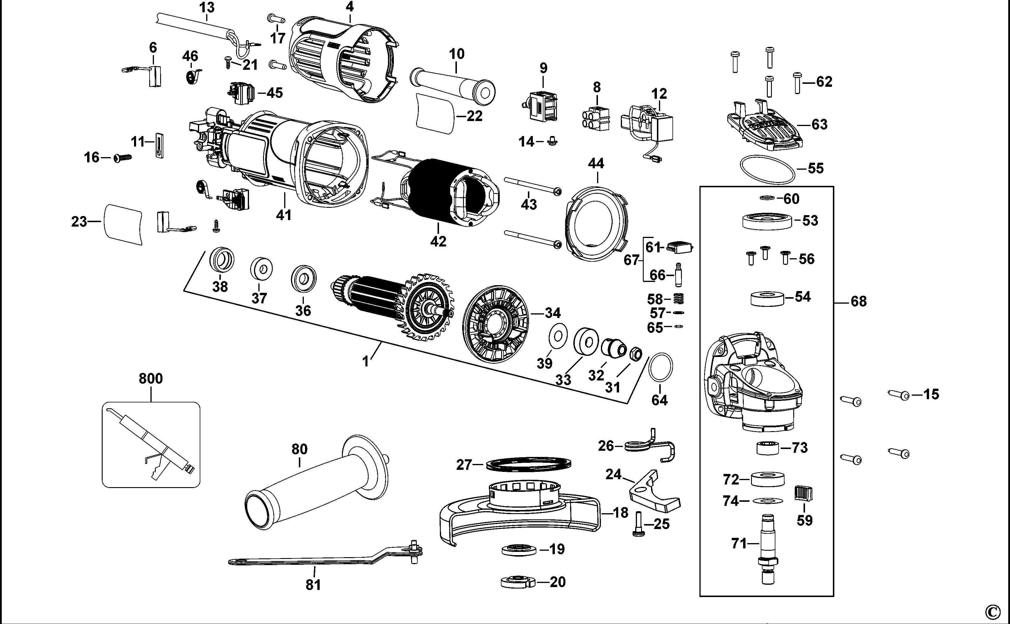 DEWALT SMALL ANGLE GRINDER (Type 1)
