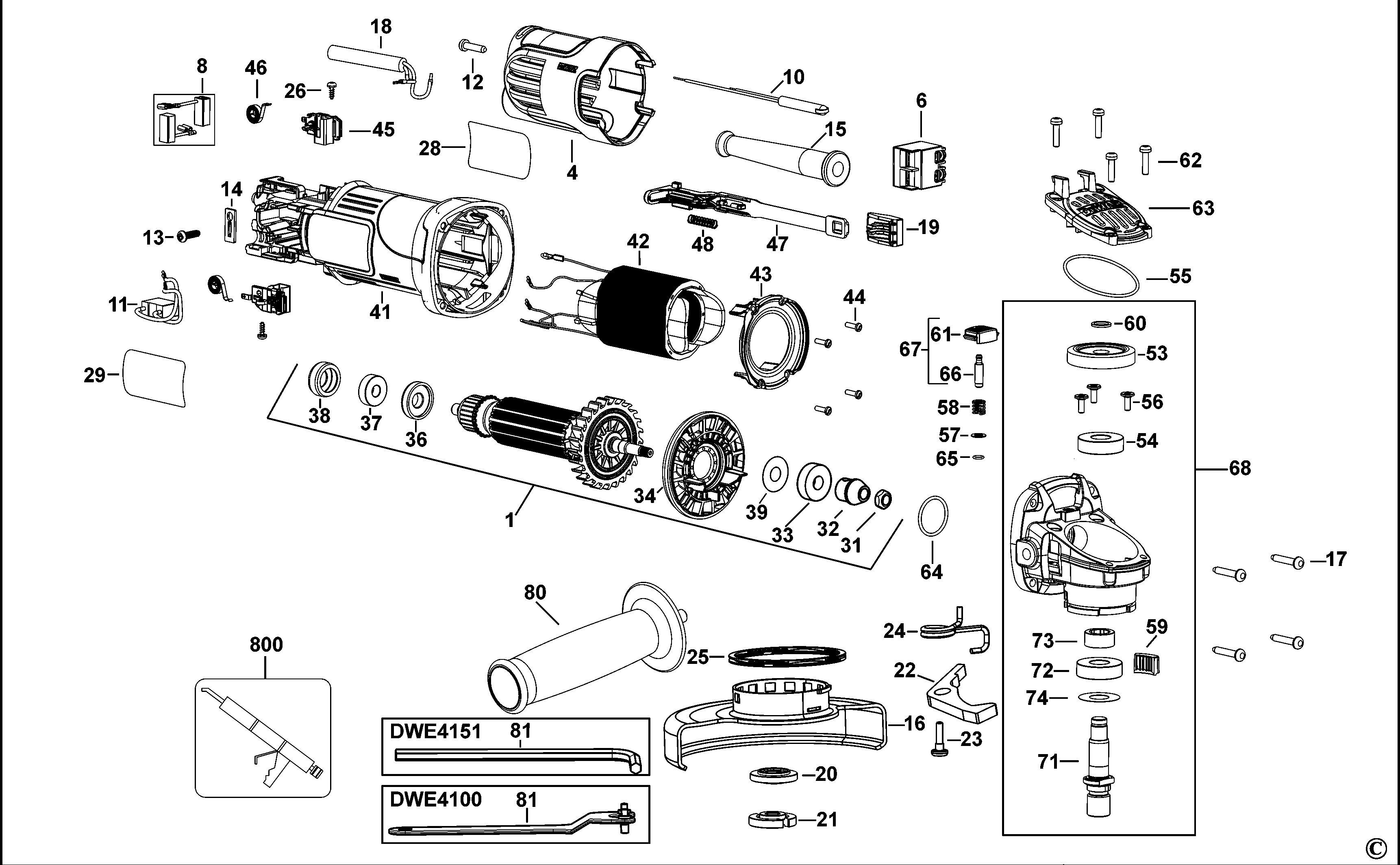 DEWALT SMALL ANGLE GRINDER (Type 1)