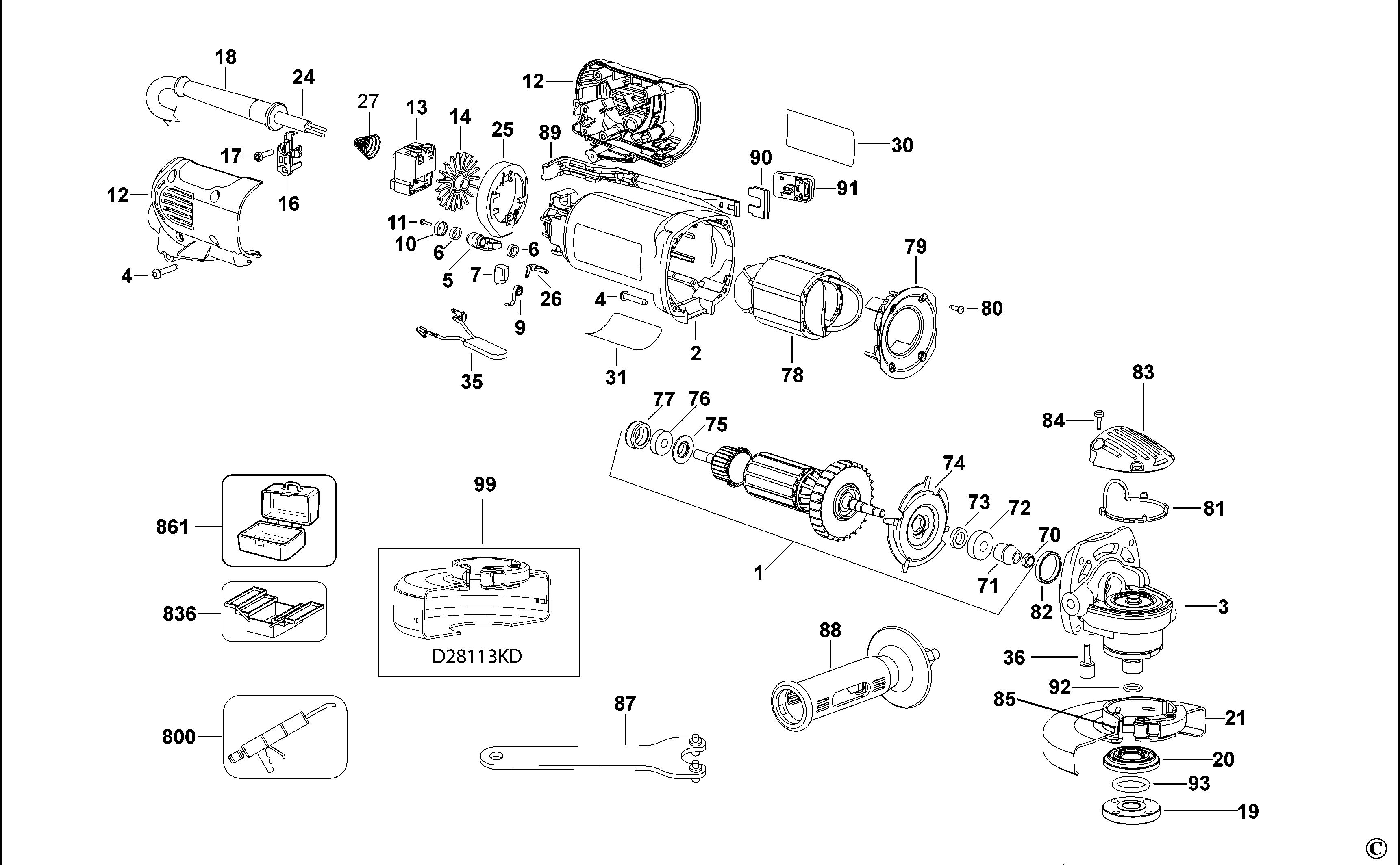 DEWALT SMALL ANGLE GRINDER (Type 4)