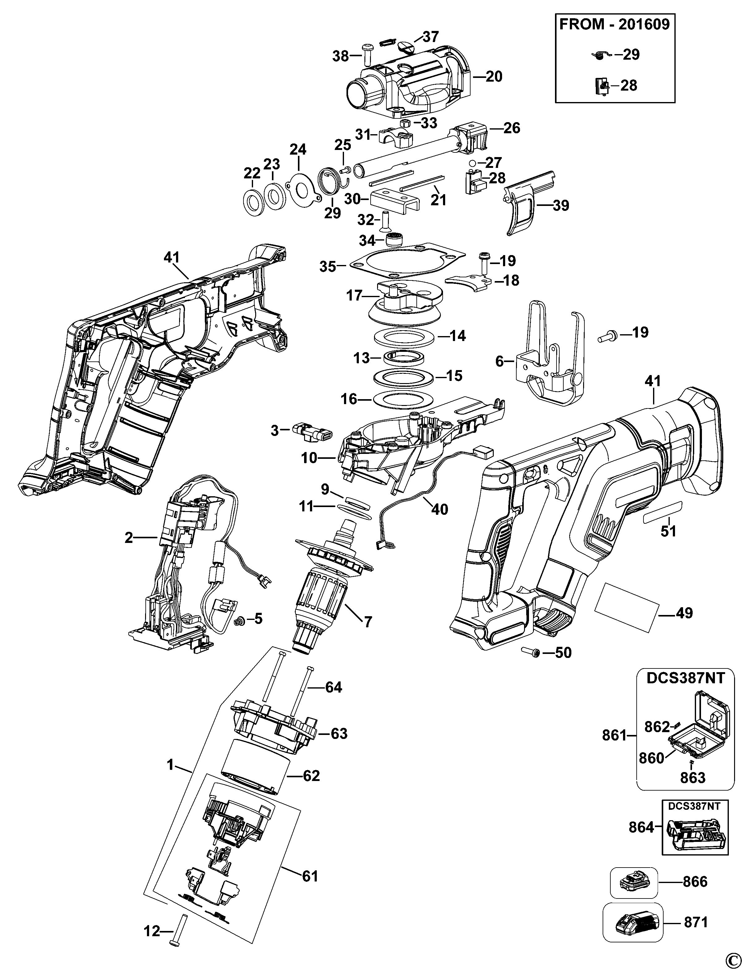 DEWALT CORDLESS RECIPROCATING SAW (Type 1)