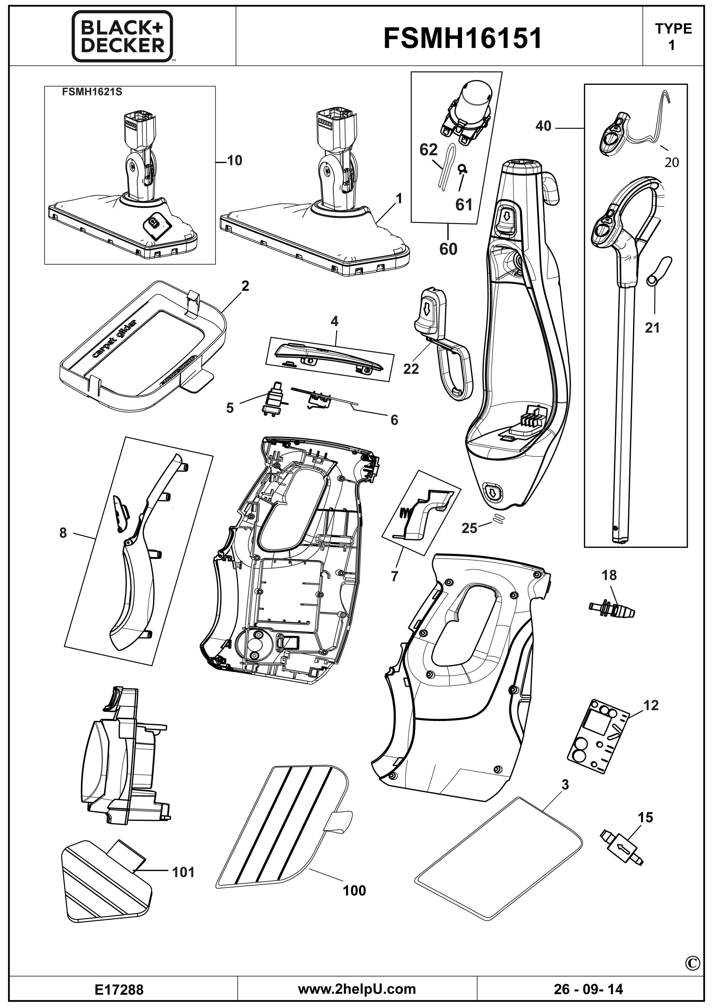 BLACK+DECKER STEAM MOP (Type 1)