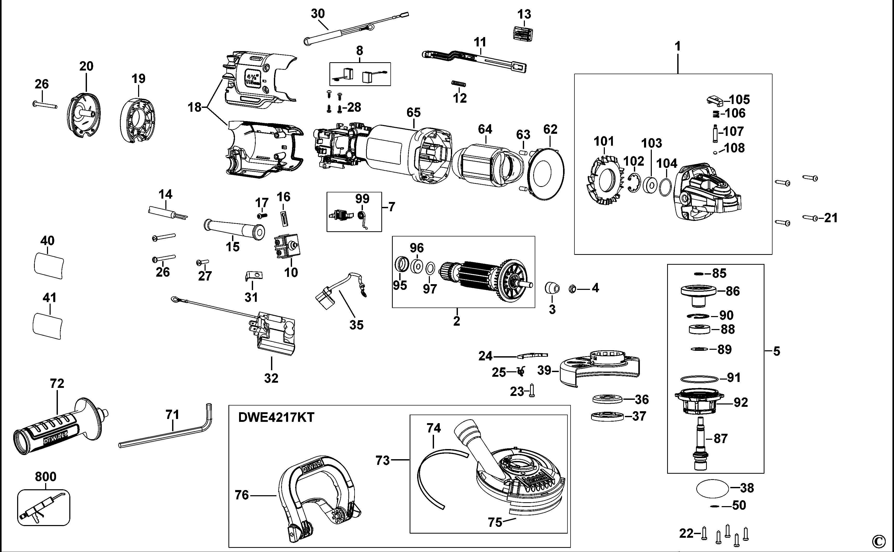 DEWALT SMALL ANGLE GRINDER (Type 1)