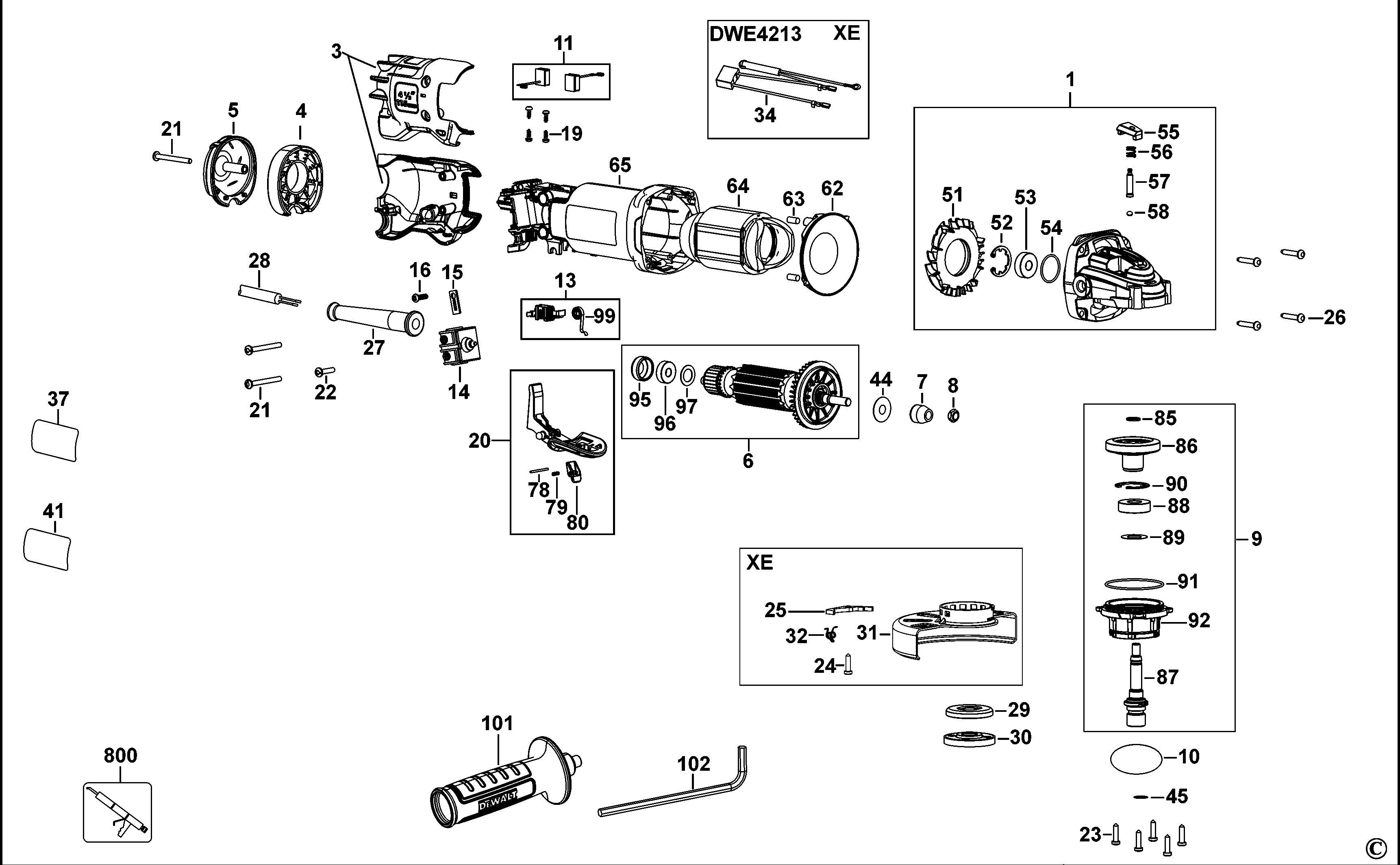DEWALT SMALL ANGLE GRINDER (Type 1)