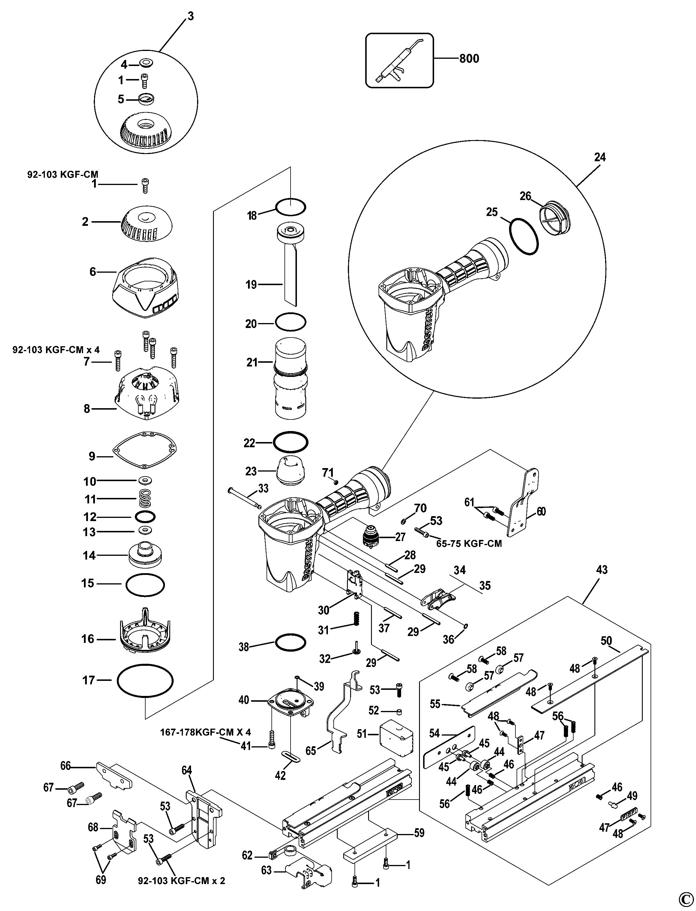 BOSTITCH CORRUGATED FASTENER TOOL (Type Rev C)