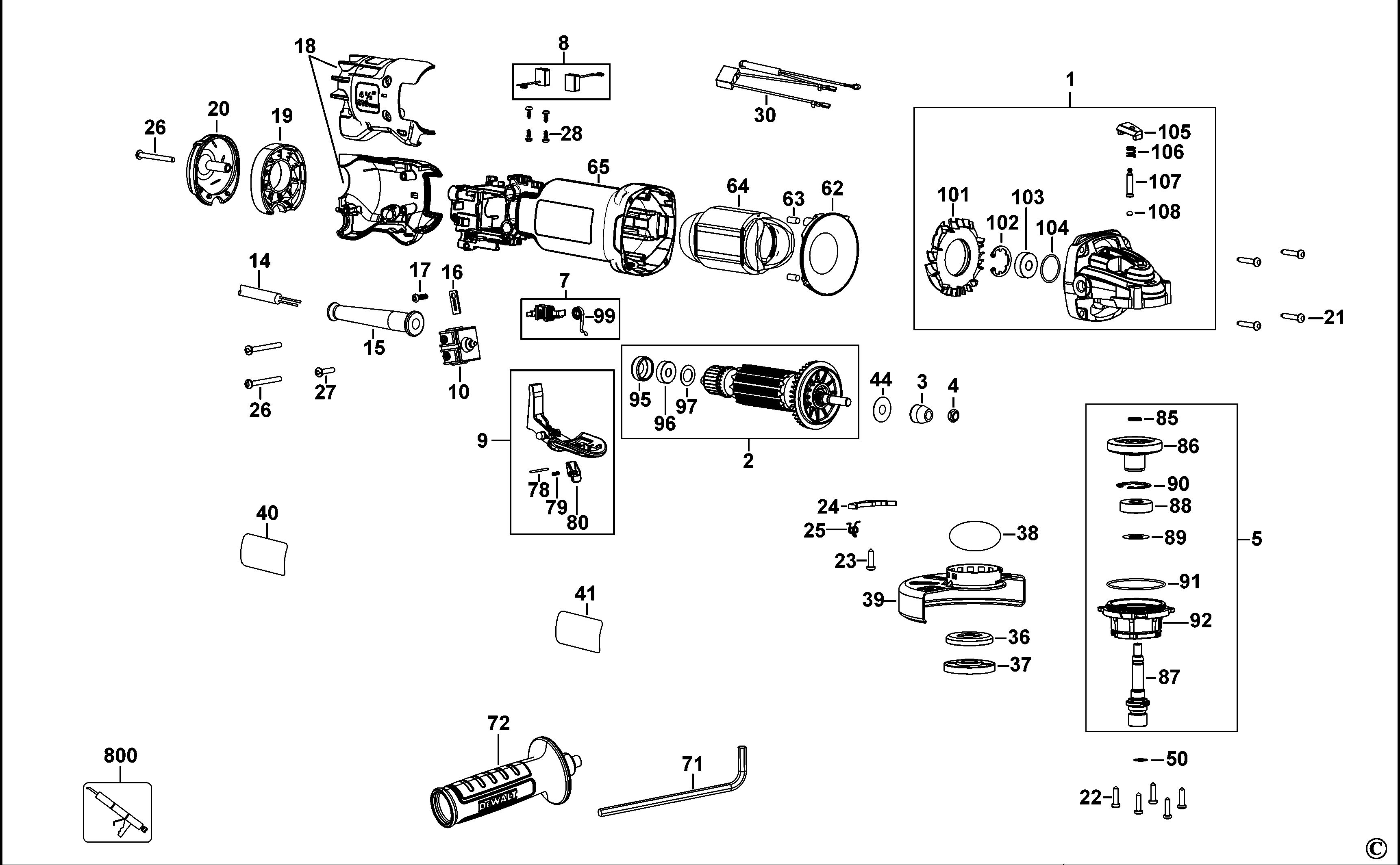 DEWALT SMALL ANGLE GRINDER (Type 1)