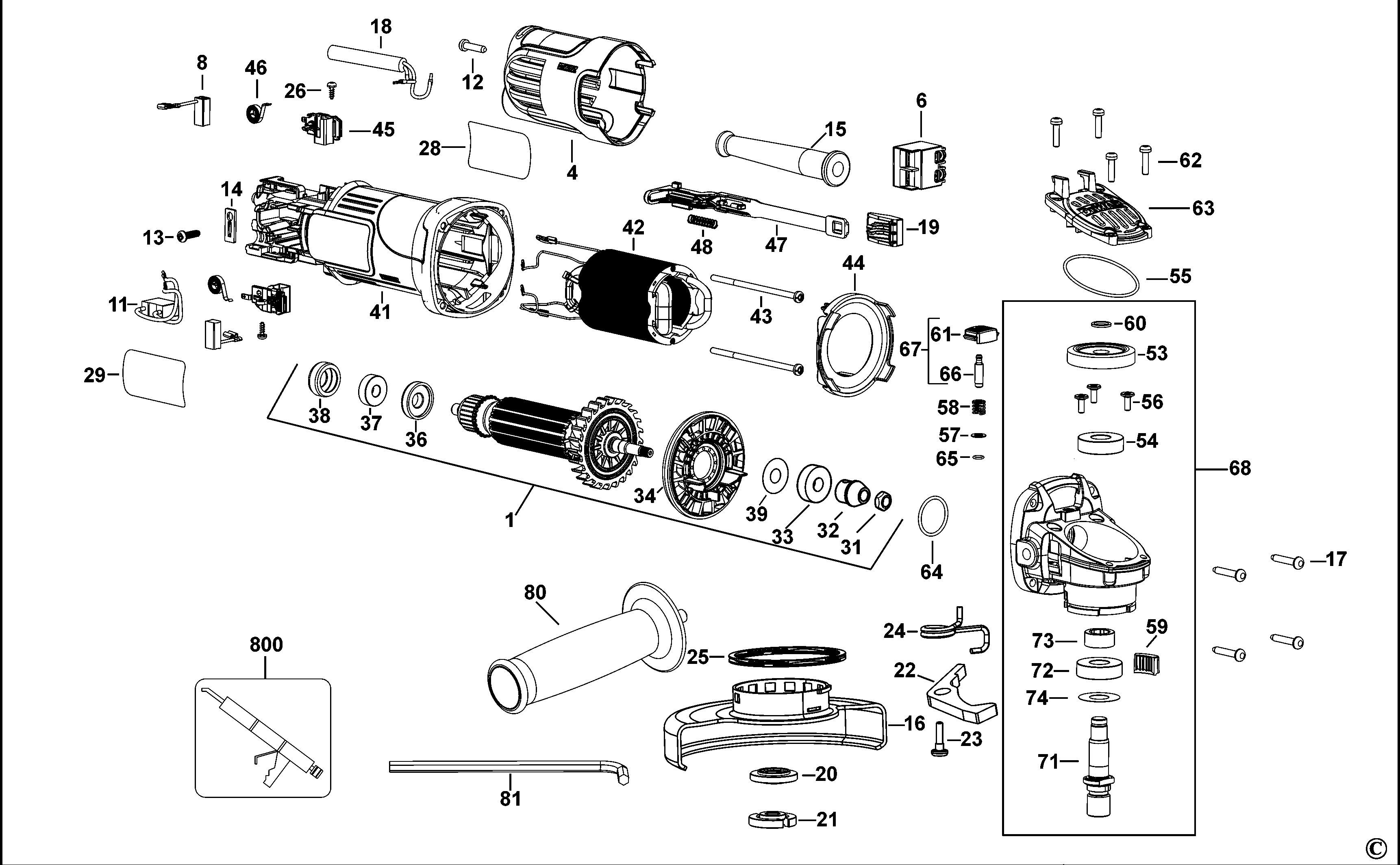 DEWALT SMALL ANGLE GRINDER (Type 1)