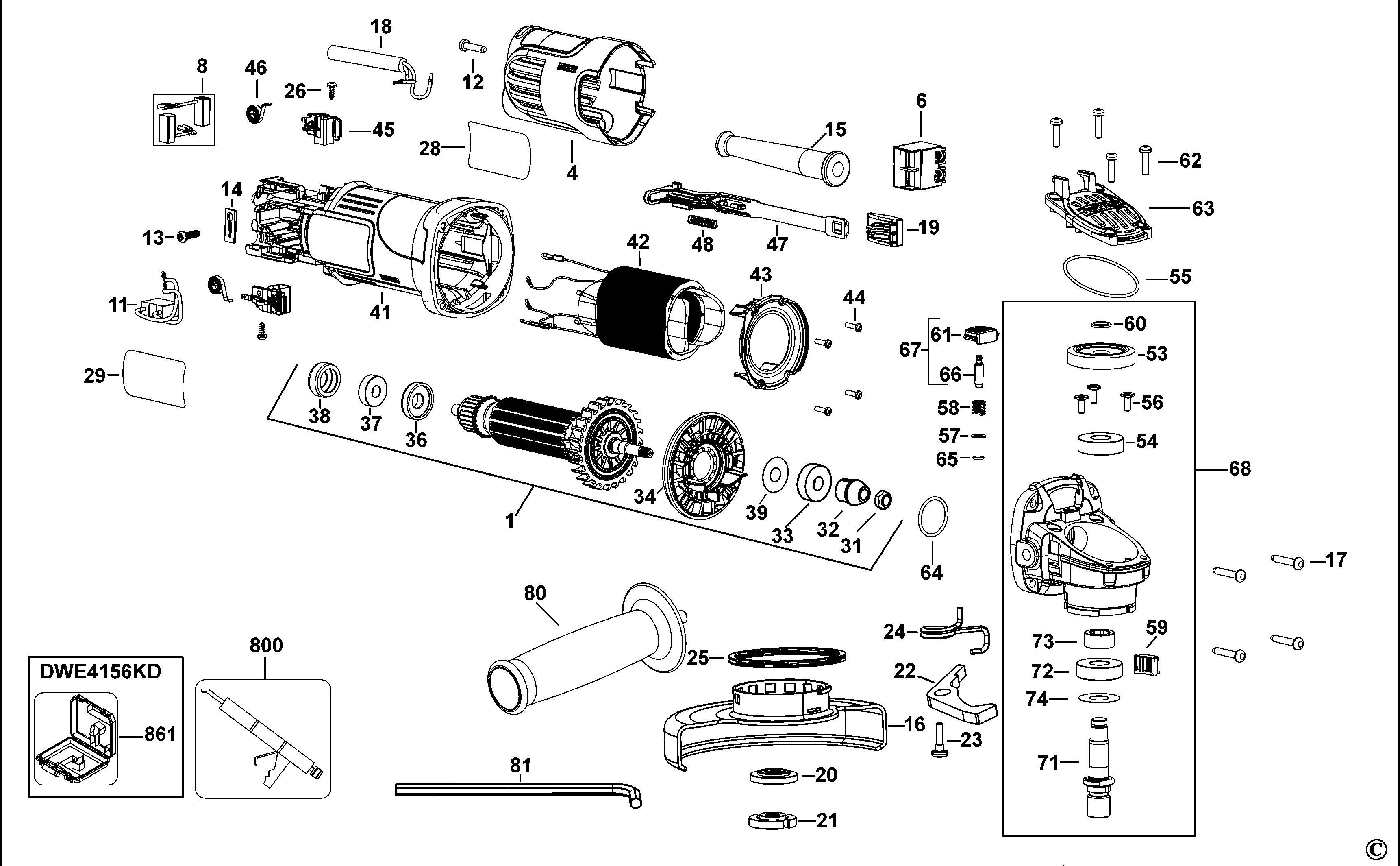DEWALT SMALL ANGLE GRINDER (Type 1)