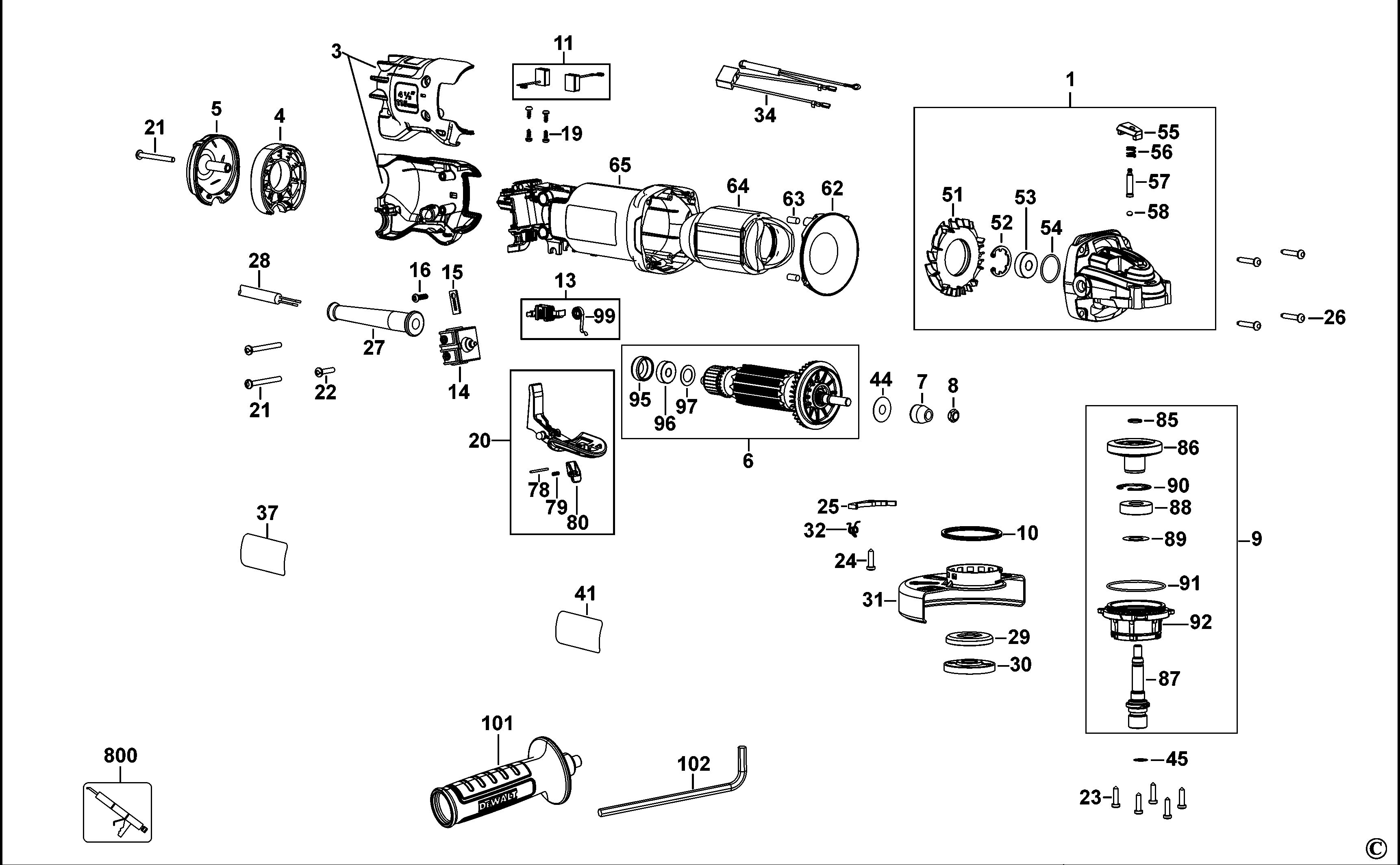 DEWALT SMALL ANGLE GRINDER (Type 3)