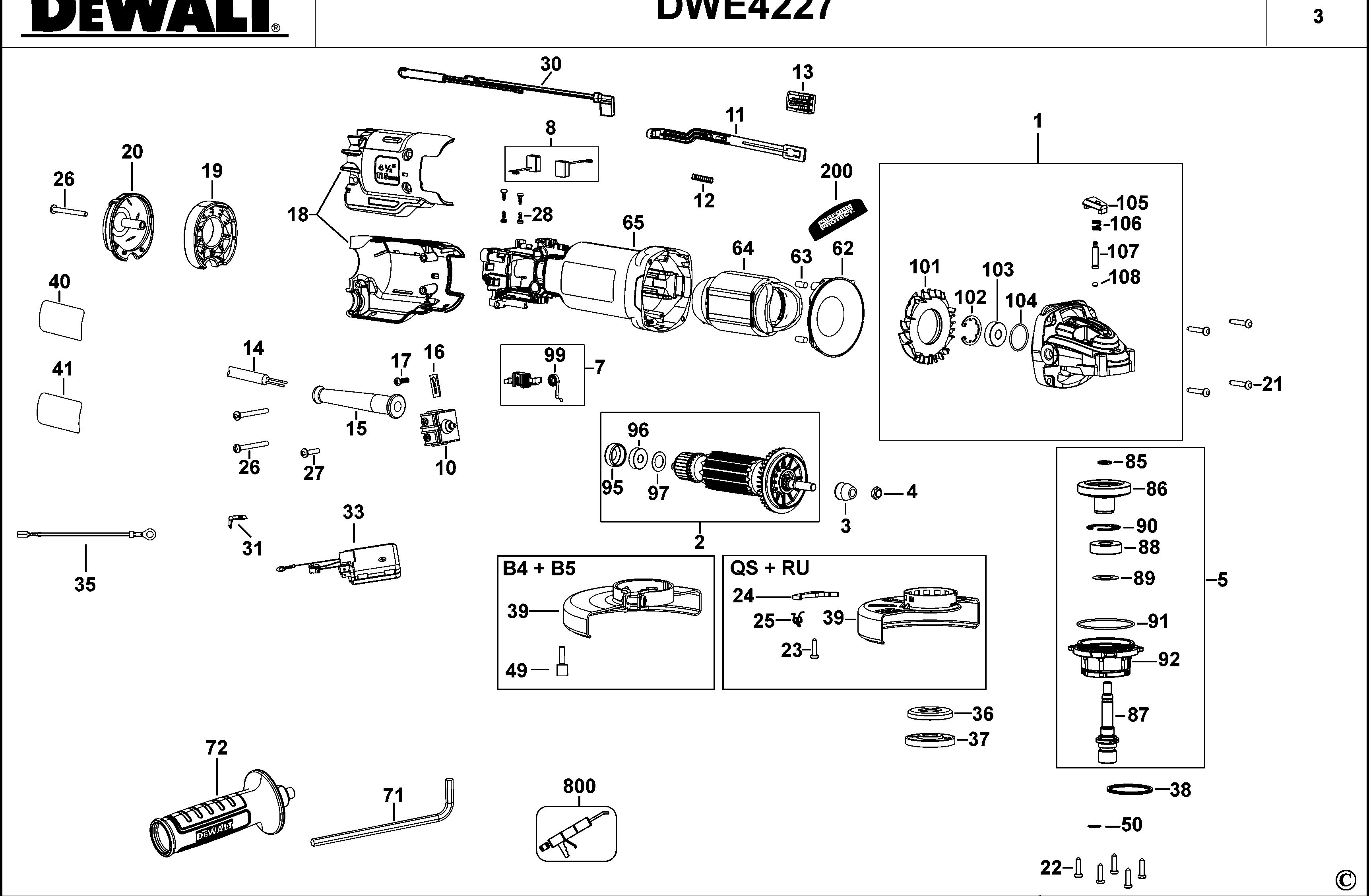 DEWALT SMALL ANGLE GRINDER (Type 3)
