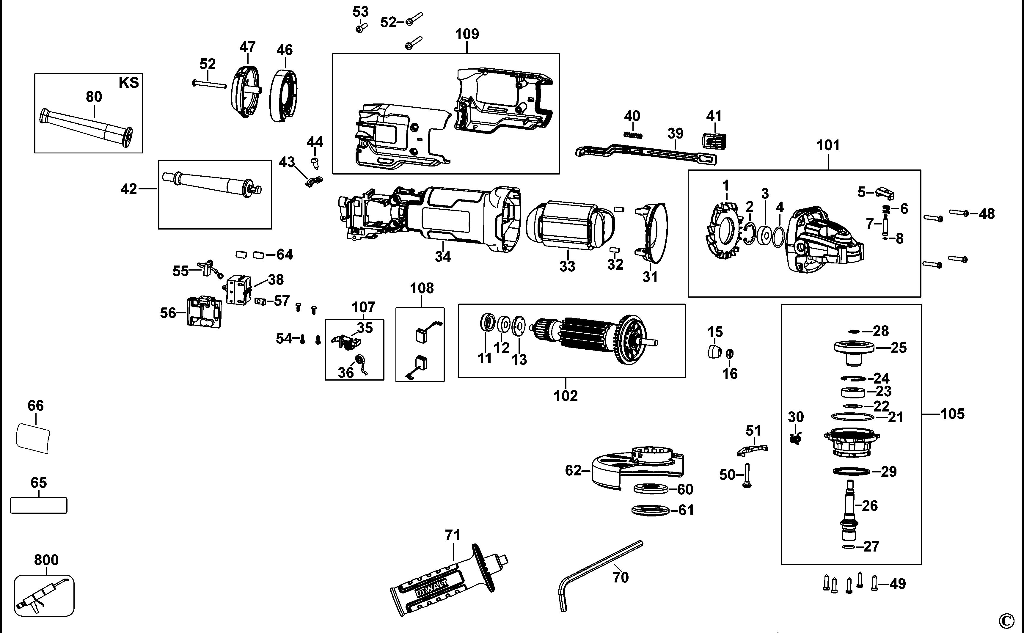 DEWALT SMALL ANGLE GRINDER (Type 1)