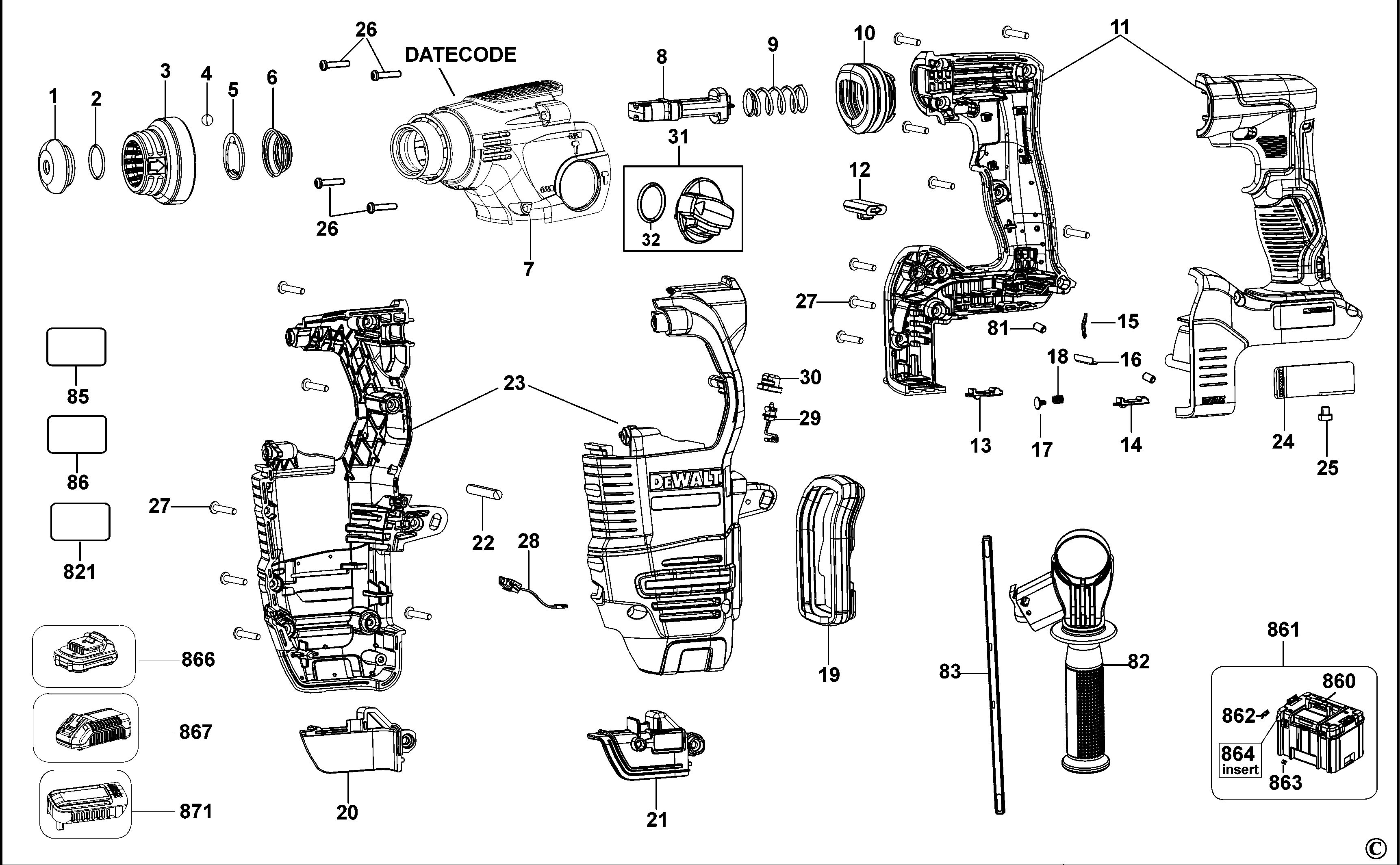 DEWALT ROTARY HAMMER DRILL (Type 1)