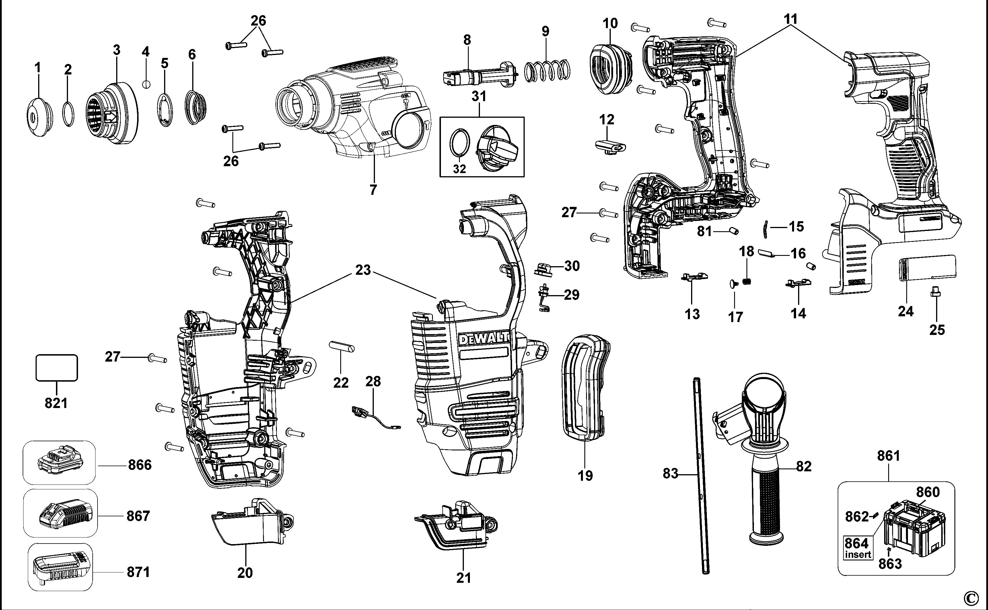 DEWALT ROTARY HAMMER DRILL (Type 1)