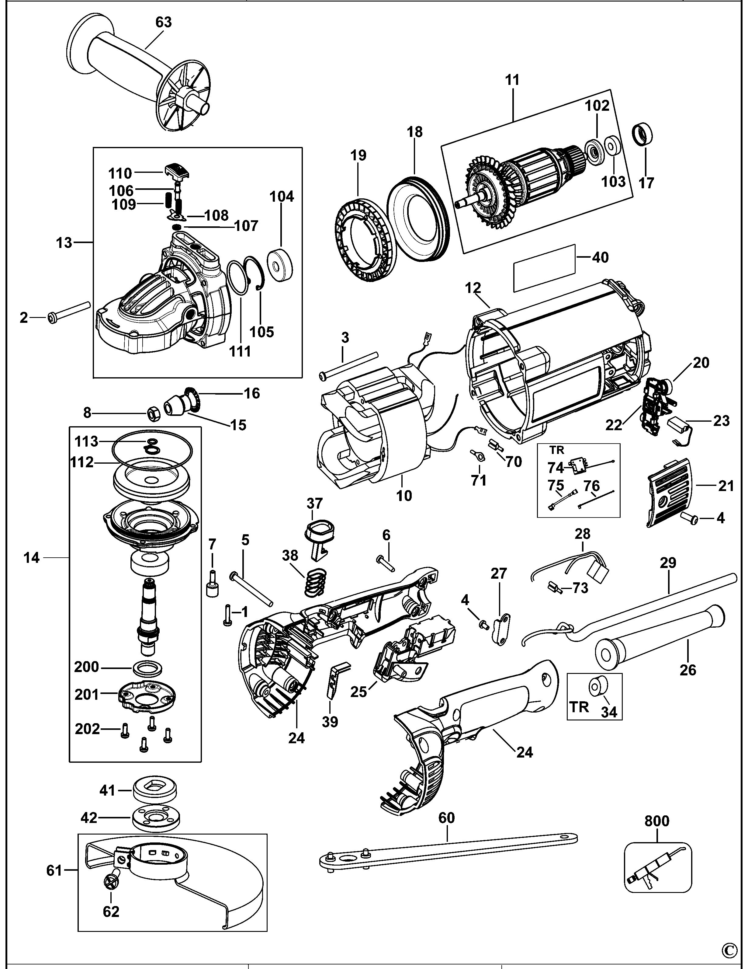 DEWALT ANGLE GRINDER (Type 1)