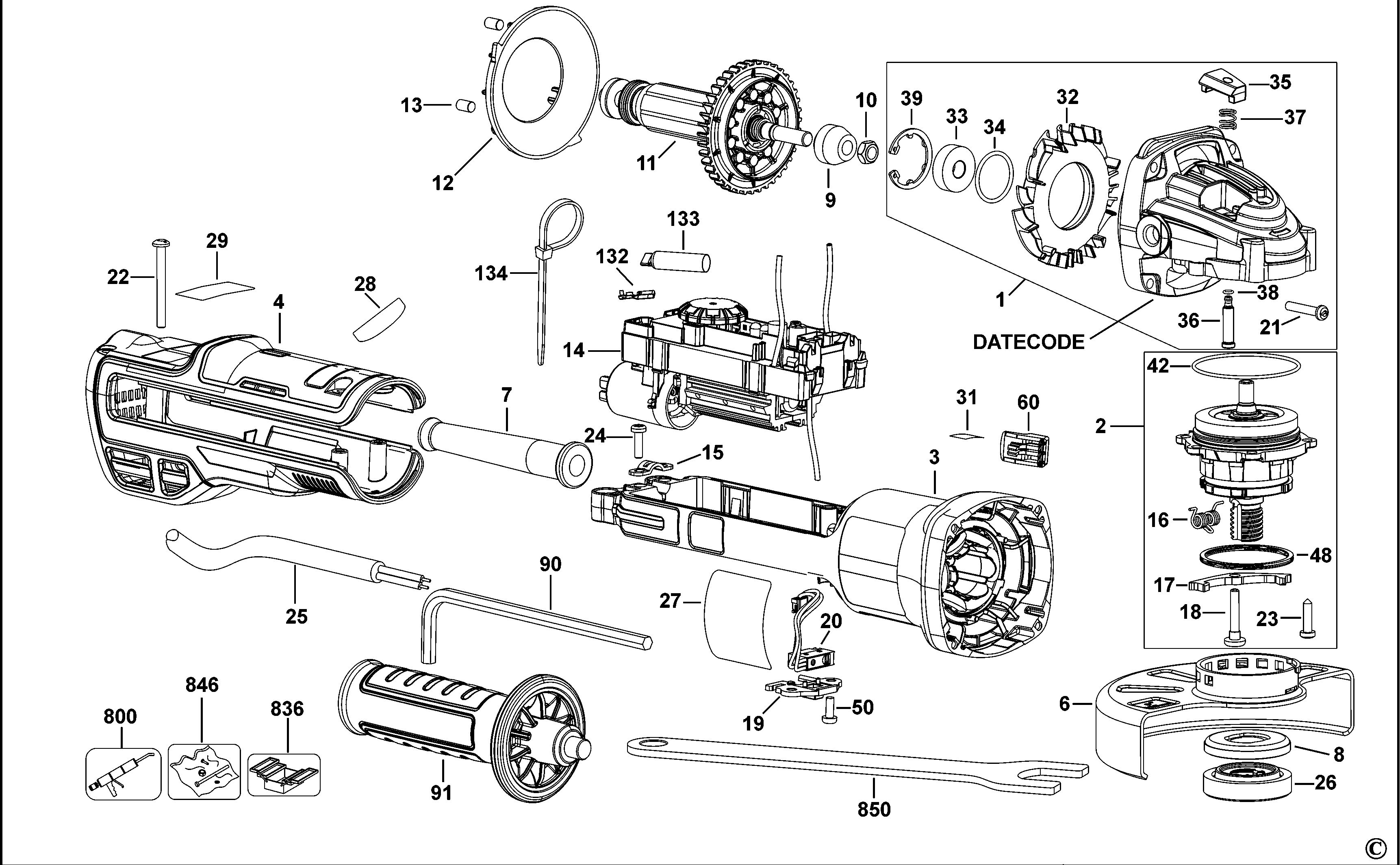DEWALT SMALL ANGLE GRINDER (Type 1)