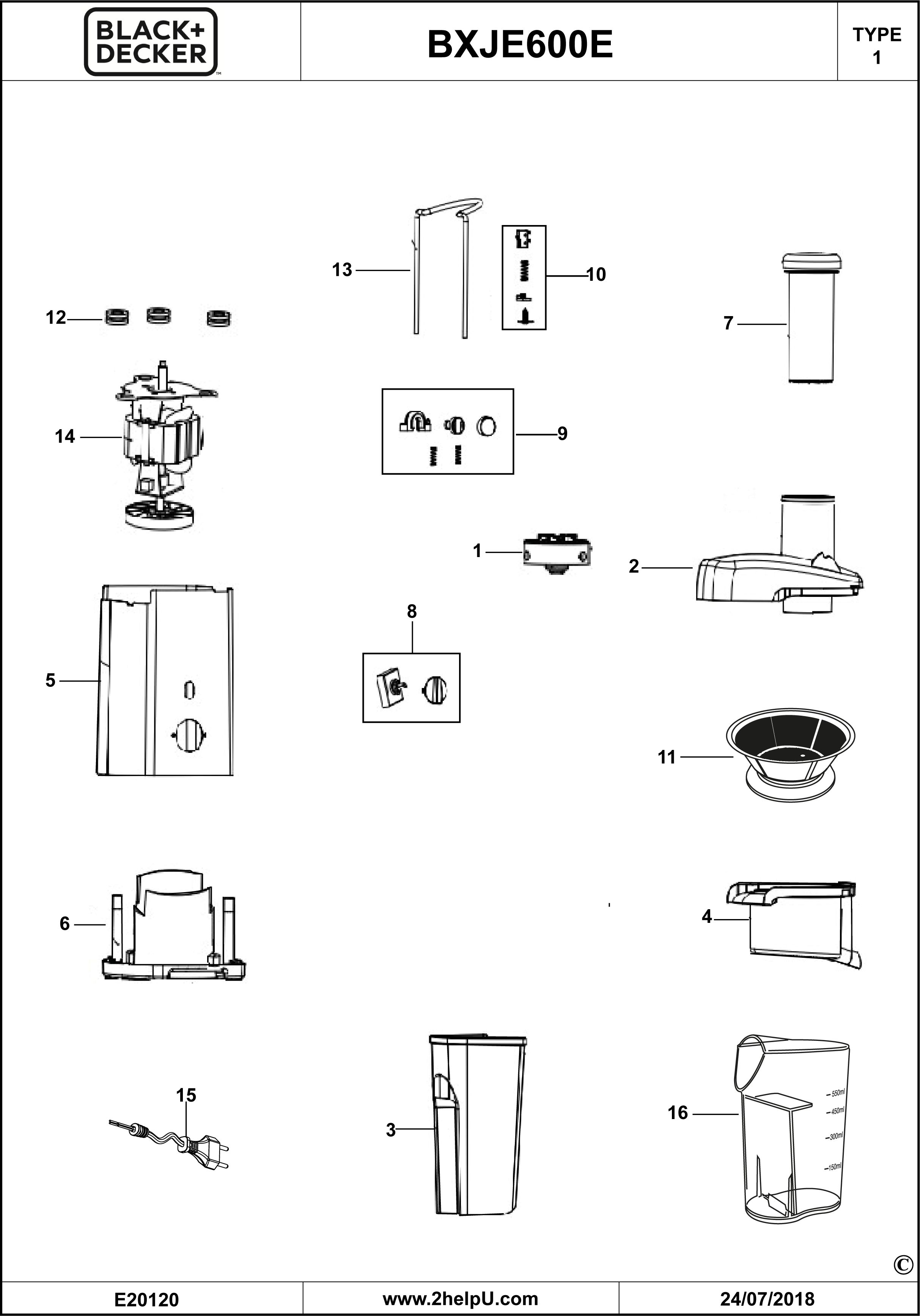 BLACK+DECKER JUICER (Type 1)