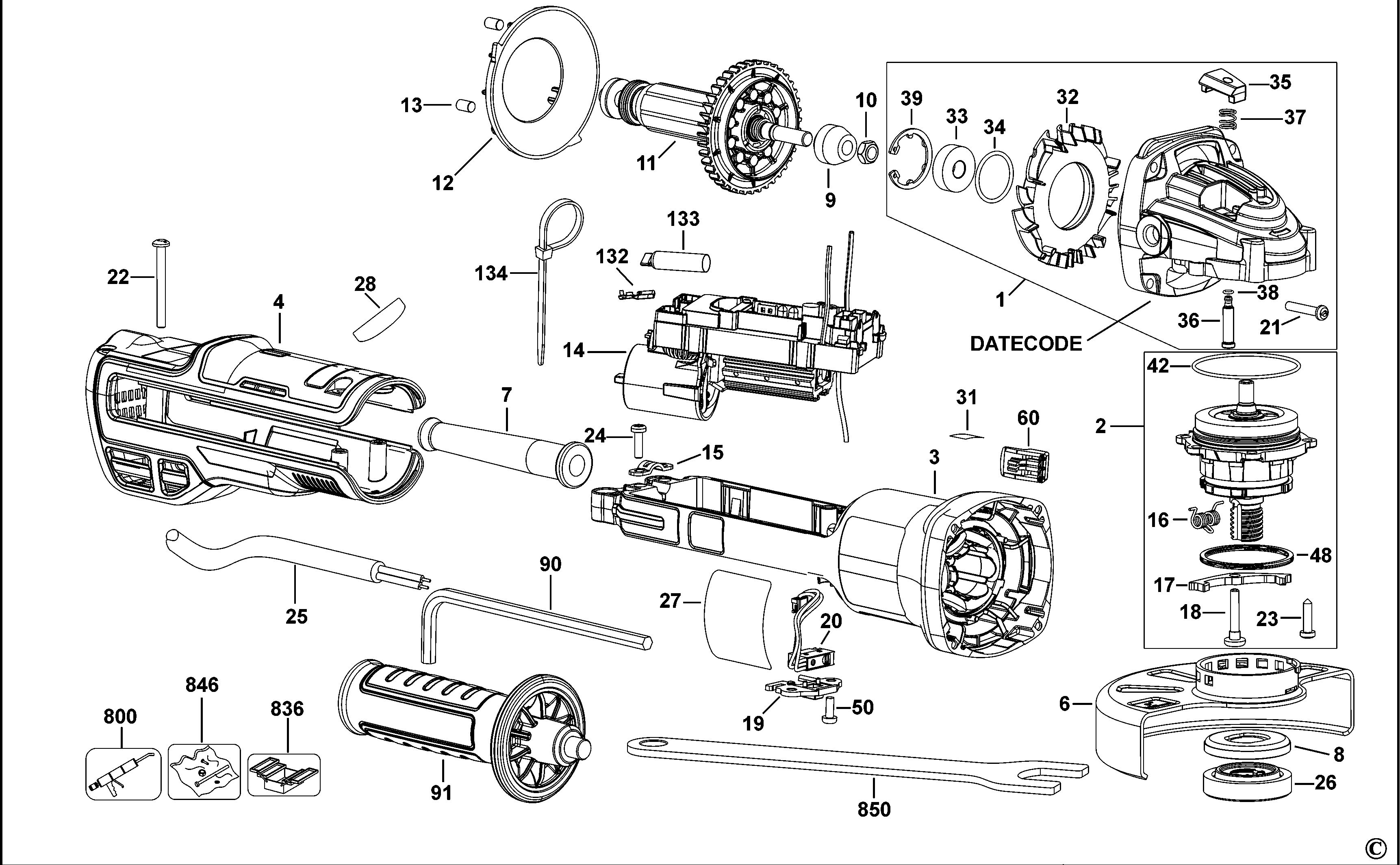 DEWALT SMALL ANGLE GRINDER (Type 1)