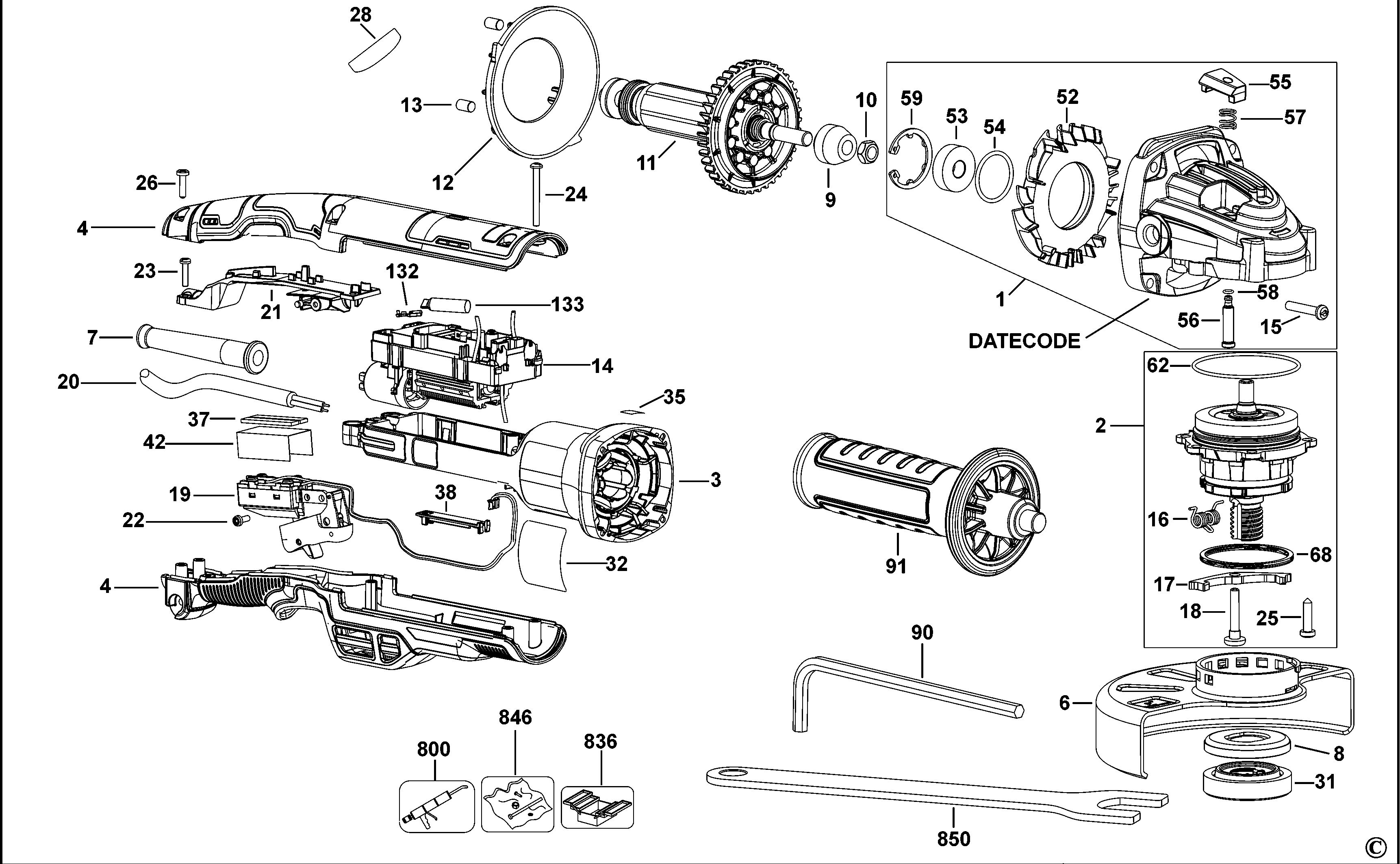DEWALT SMALL ANGLE GRINDER (Type 1)