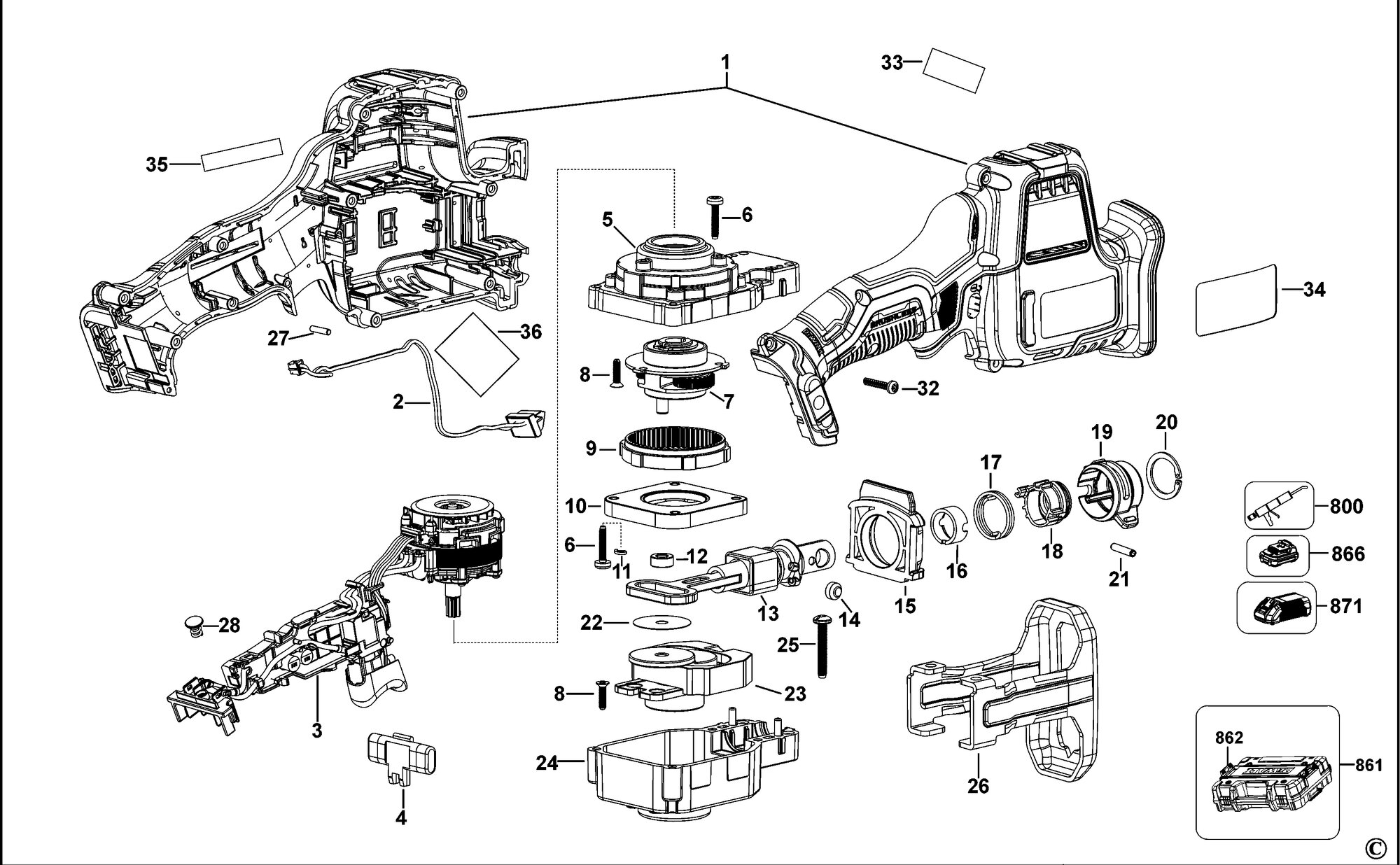 DEWALT FIERASTRAU ALTERNATIV CU ACUMULATOR (Type 1)