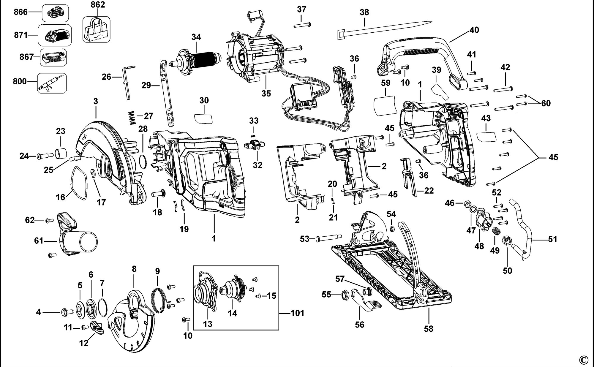 DEWALT FIERĂSTRĂU CIRCULAR (Type 2)