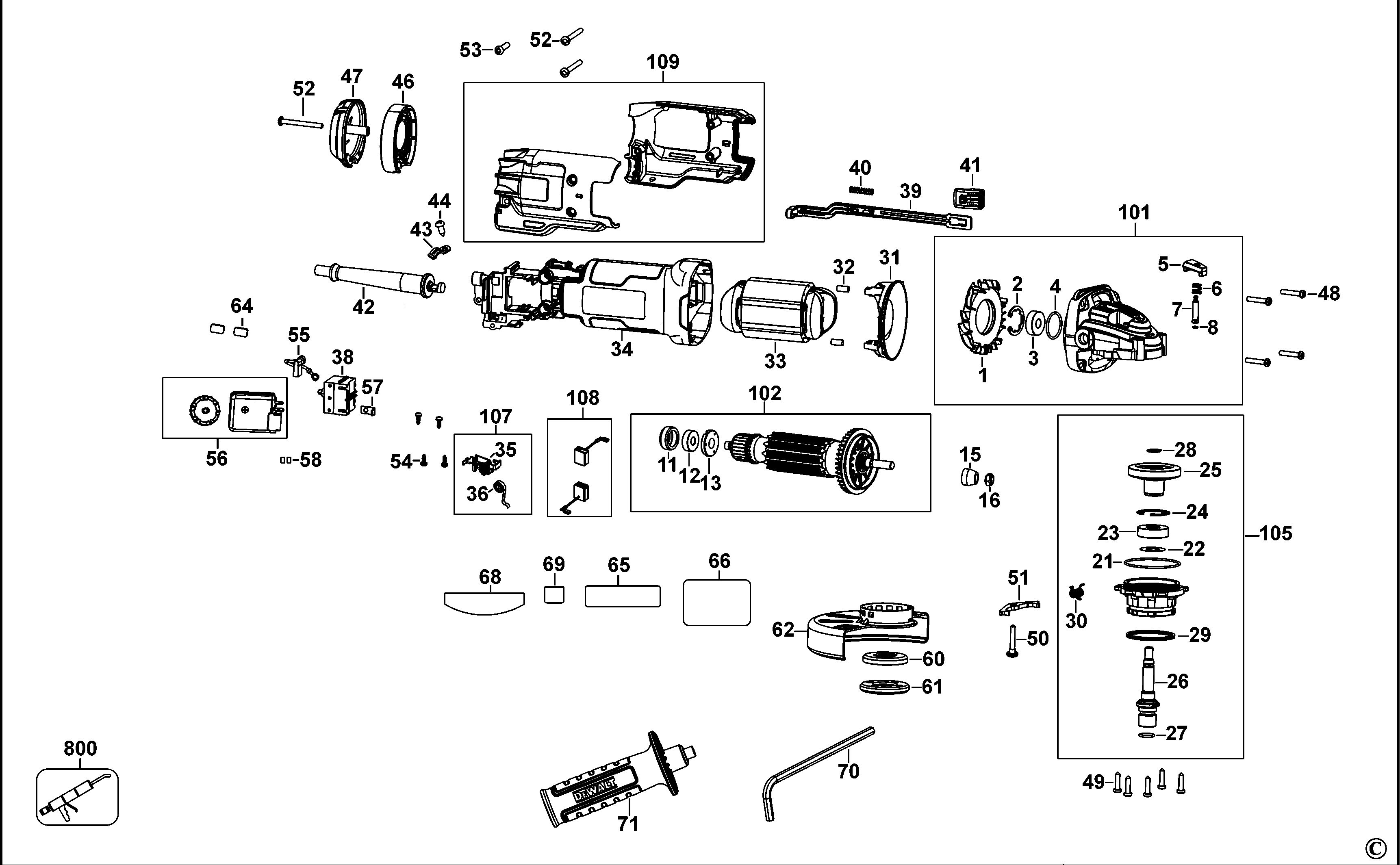 DEWALT SMALL ANGLE GRINDER (Type 1)