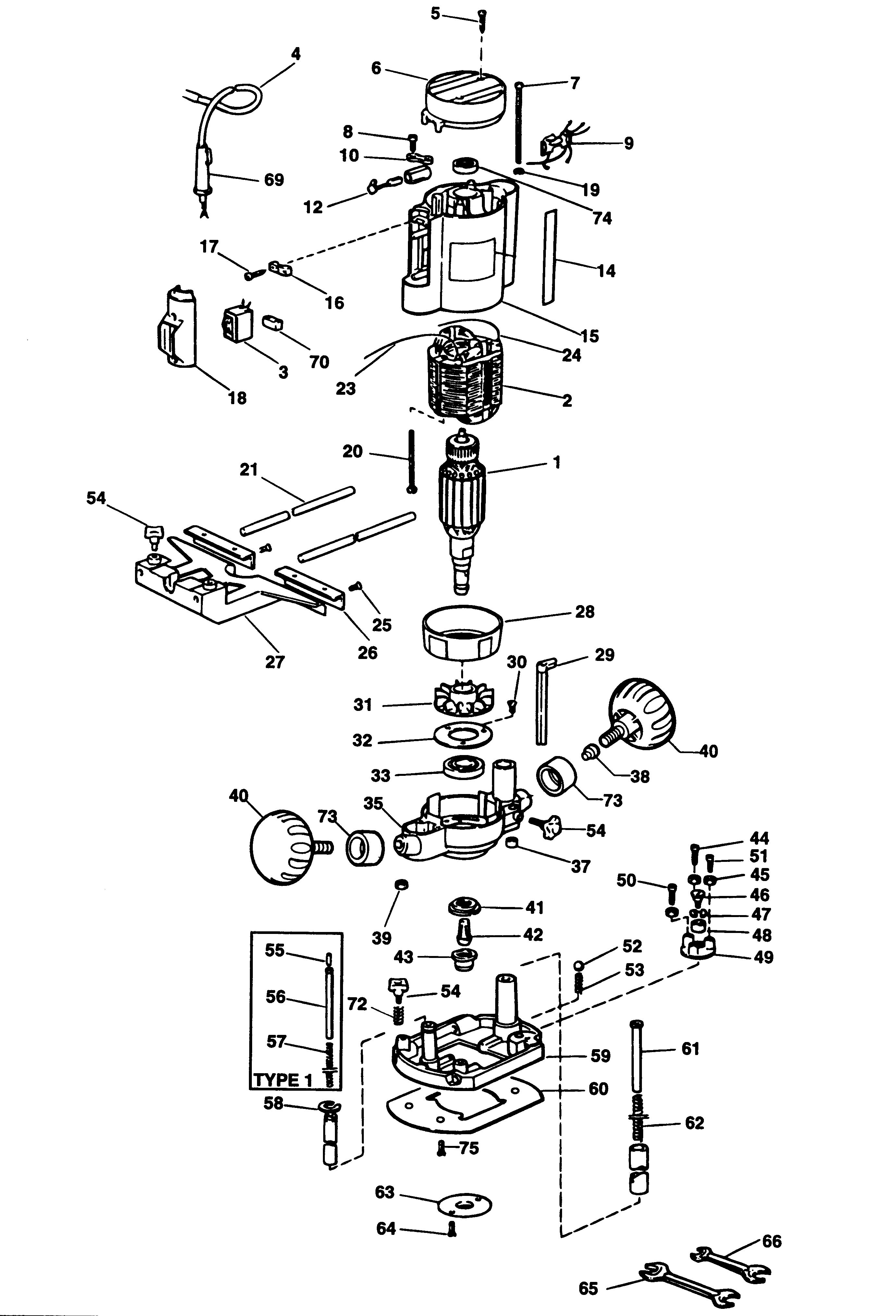 BLACK+DECKER PLUNGE ROUTER Type 1