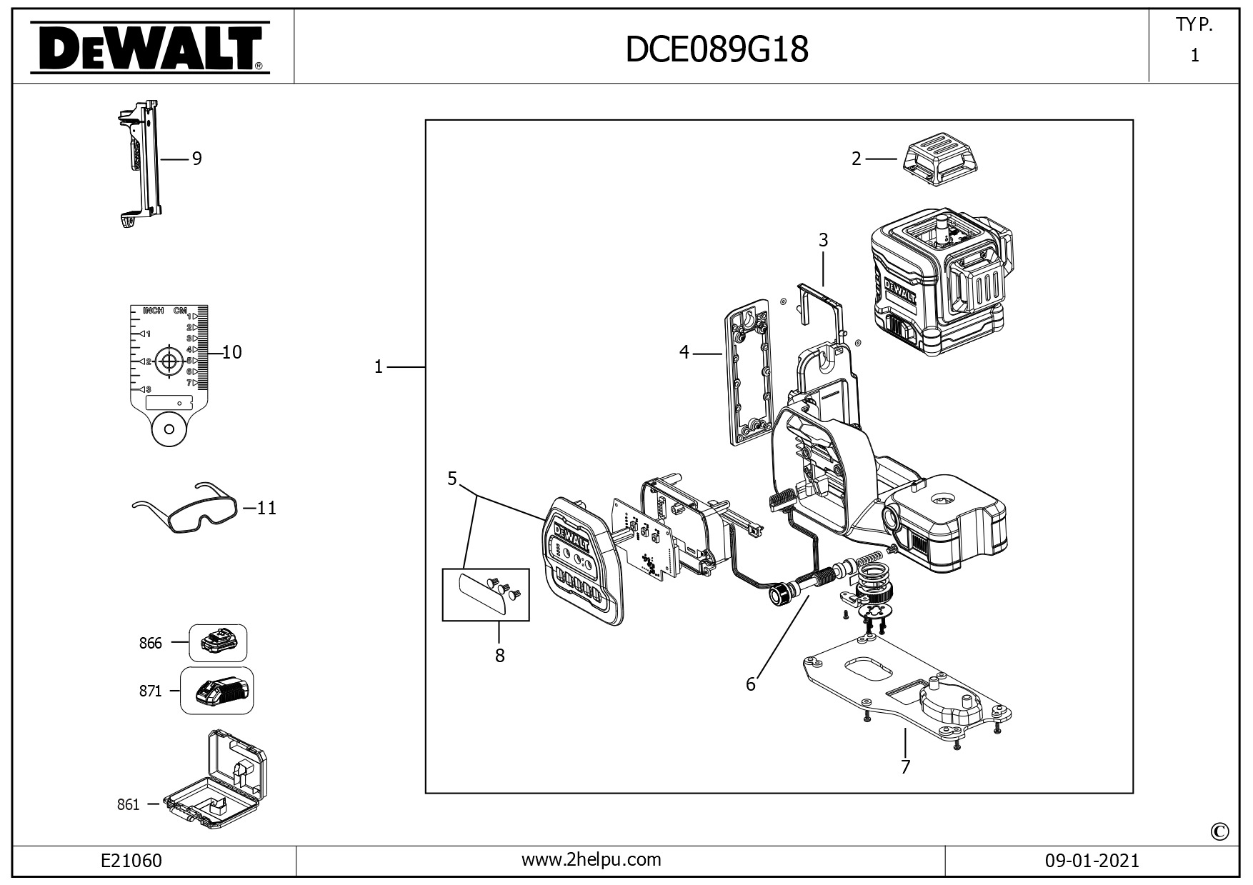 DEWALT CROSSLINE LASER (Type 1)