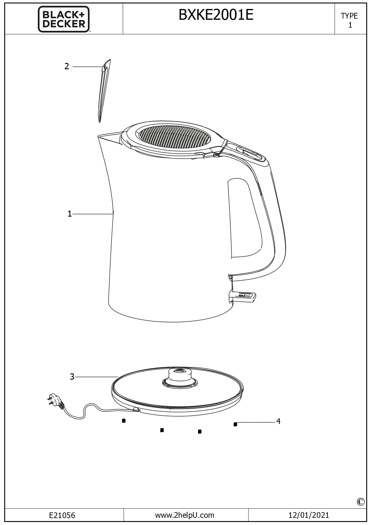 BLACK+DECKER KETTLE (Type 1)