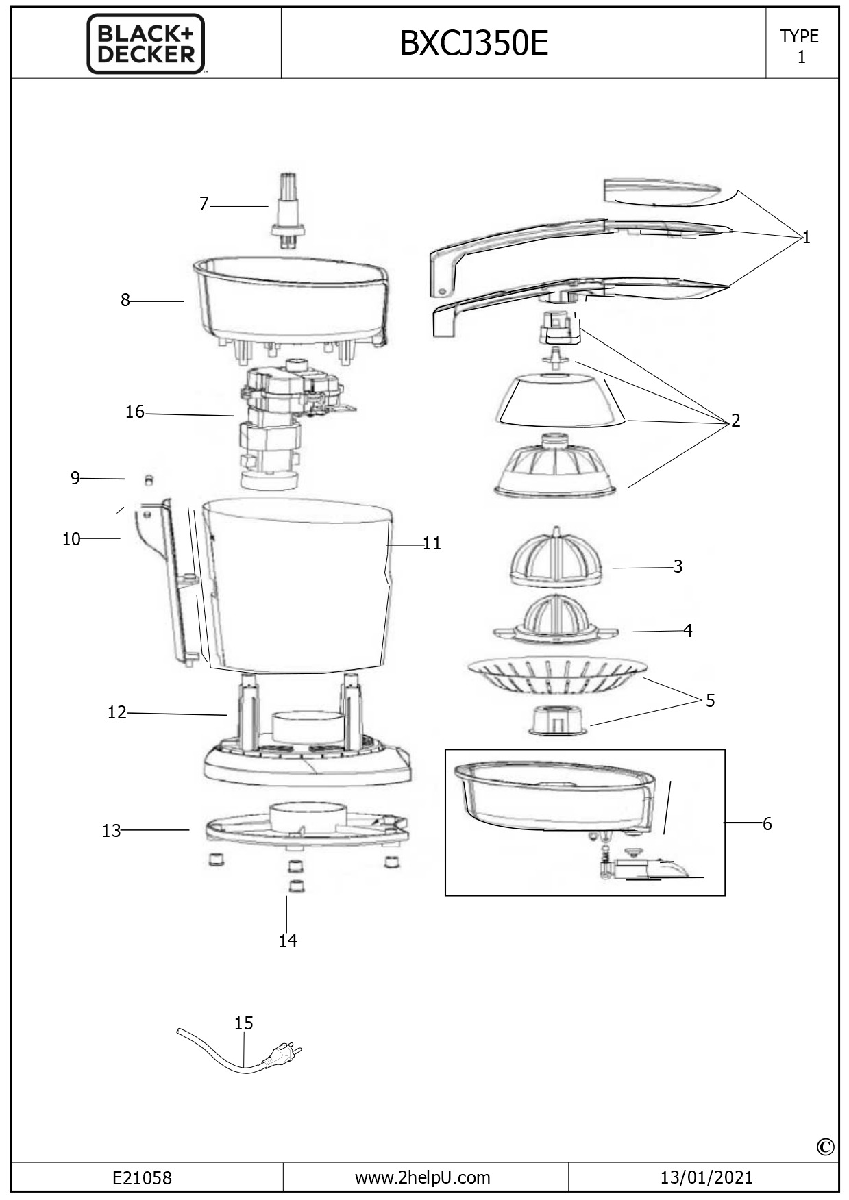 BLACK+DECKER JUICER (Type 1)